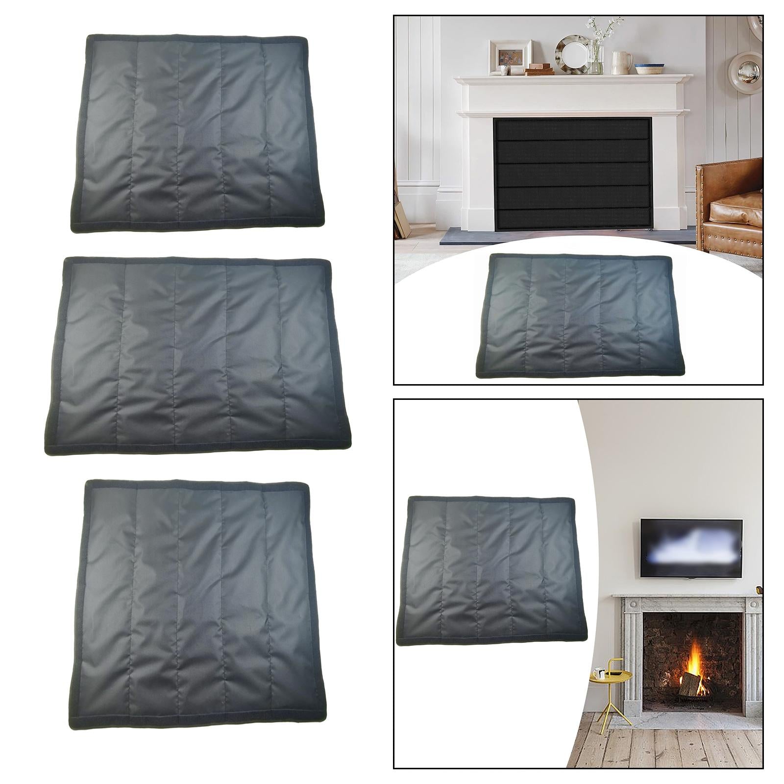 Indoor Fireplace Cover Blocker Fireplace Blanket Energy Saving Heat Loss 99x81cm