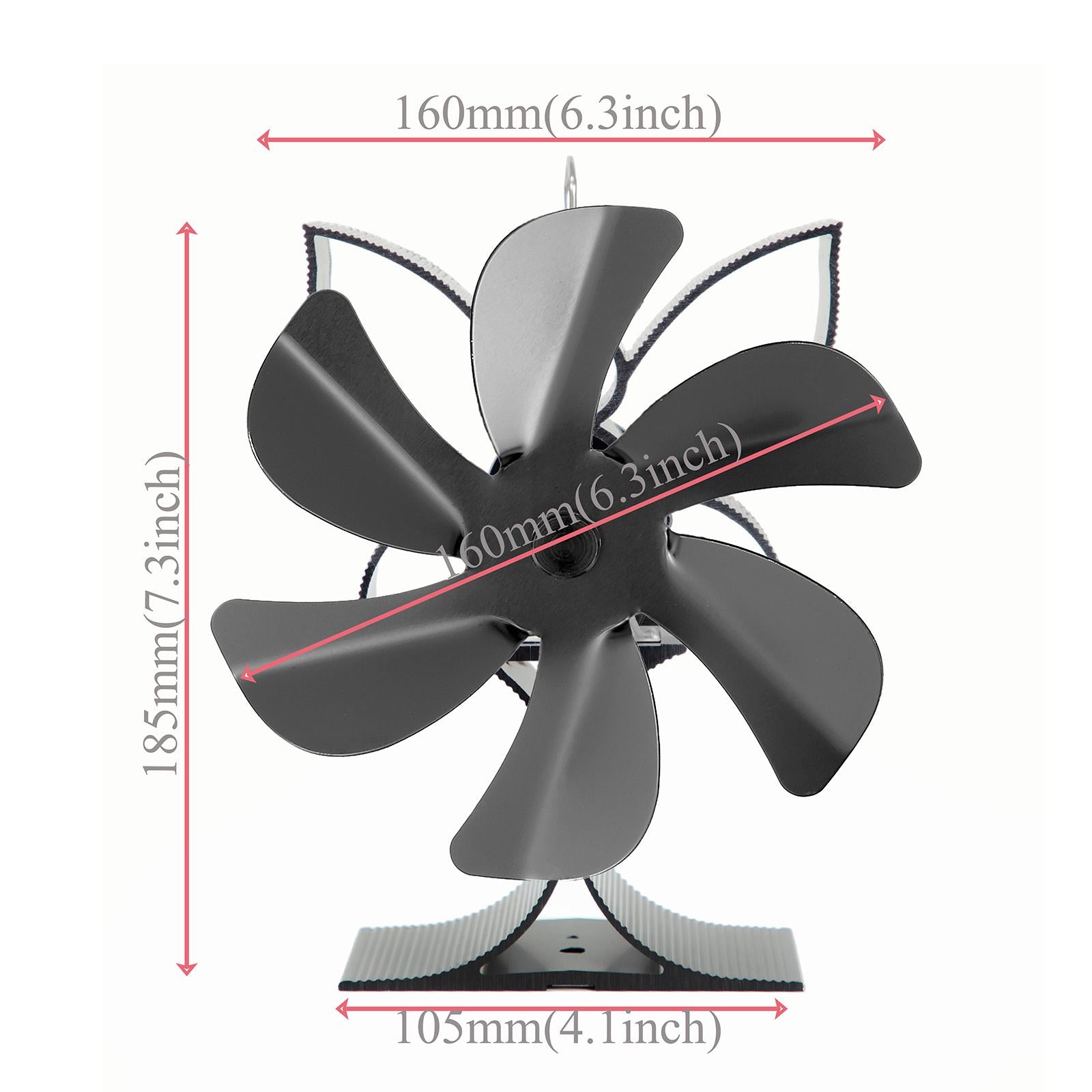 Xmas Logs Burner Heat Powered Fireplace Fan Energy Saving Versatile Aluminum