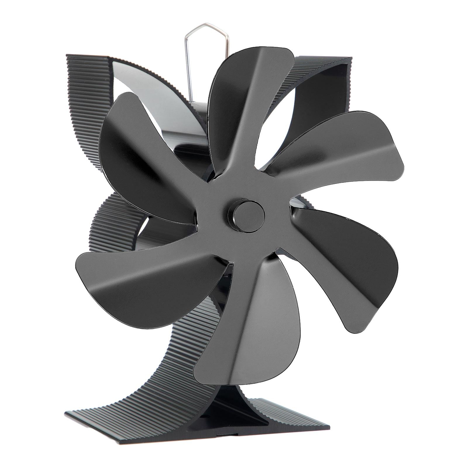 Xmas Logs Burner Heat Powered Fireplace Fan Energy Saving Versatile Aluminum