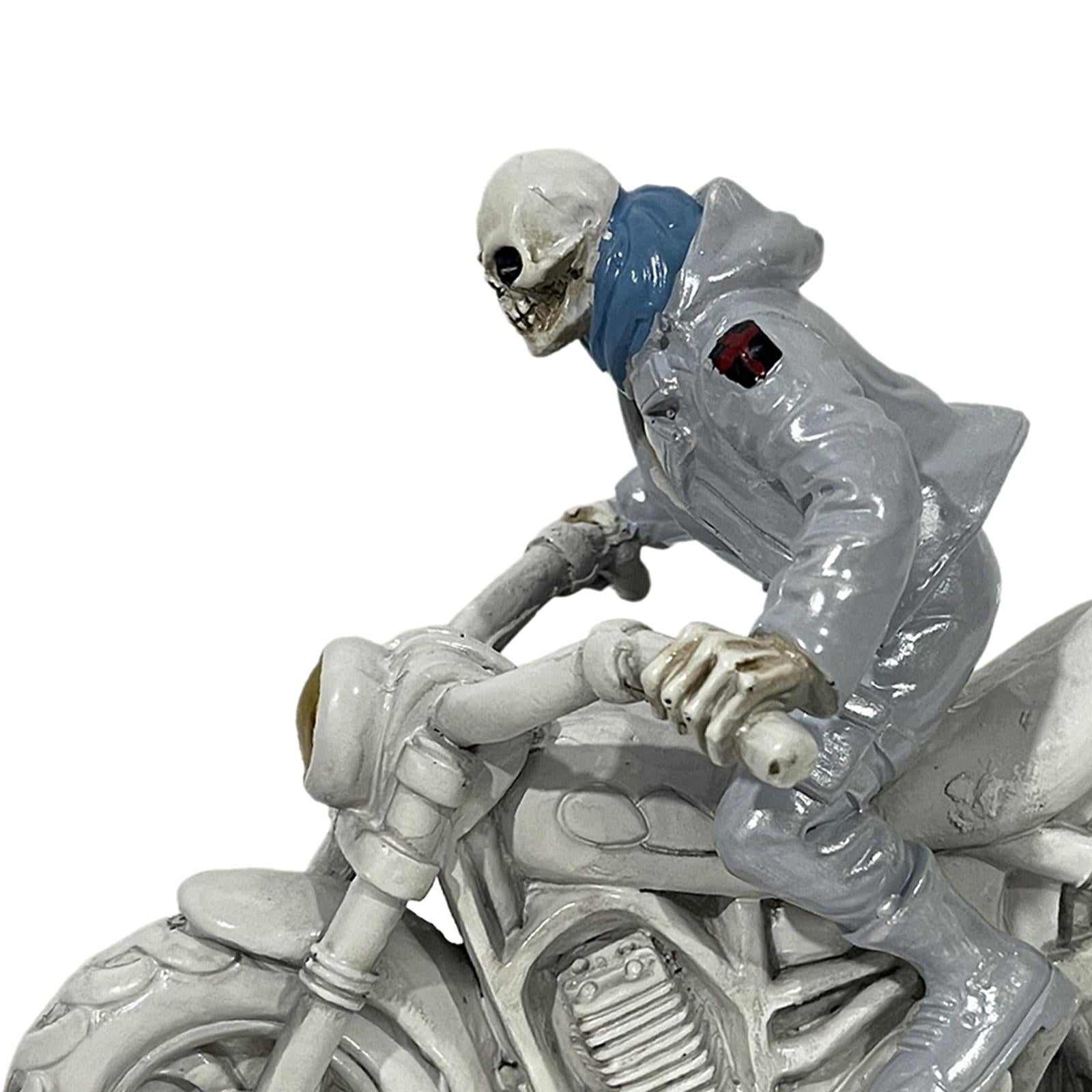 Halloween Skeleton Figurine Ornament Home Decoration for Shelf Table Decor Motorcycle