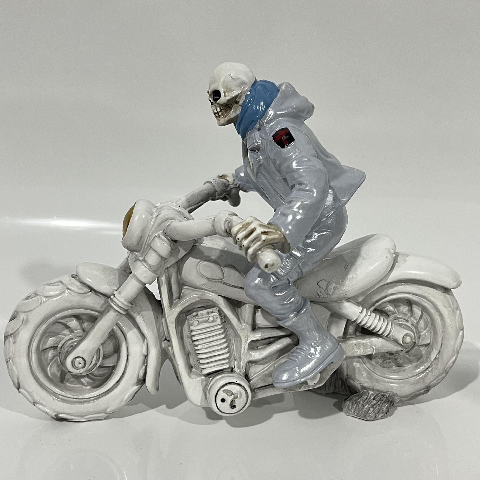Halloween Skeleton Figurine Ornament Home Decoration for Shelf Table Decor Motorcycle