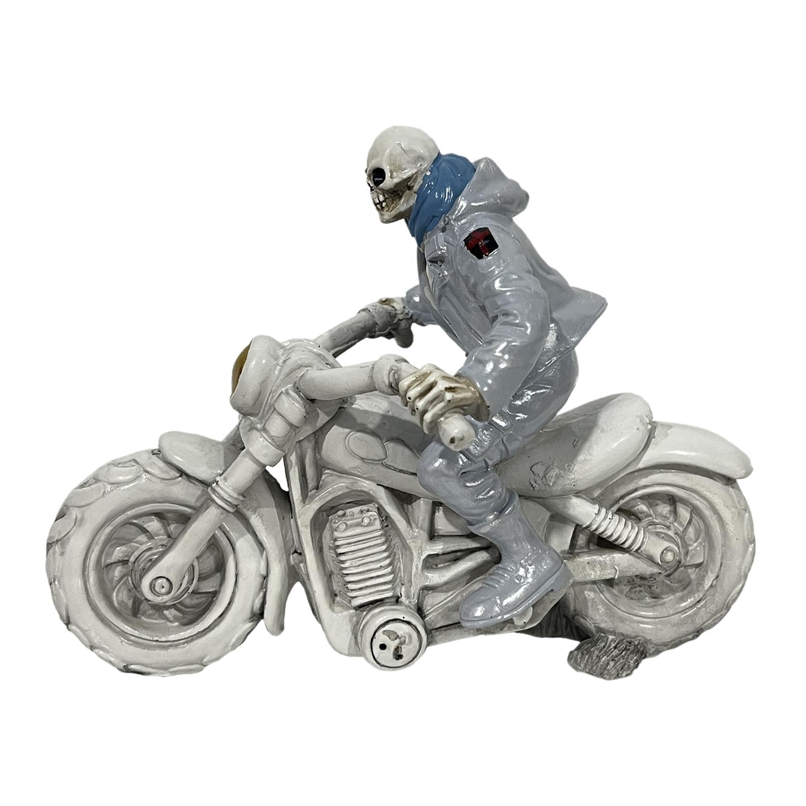 Halloween Skeleton Figurine Ornament Home Decoration for Shelf Table Decor Motorcycle