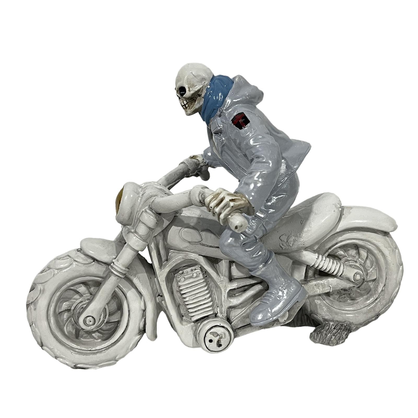 Halloween Skeleton Figurine Ornament Home Decoration for Shelf Table Decor Motorcycle