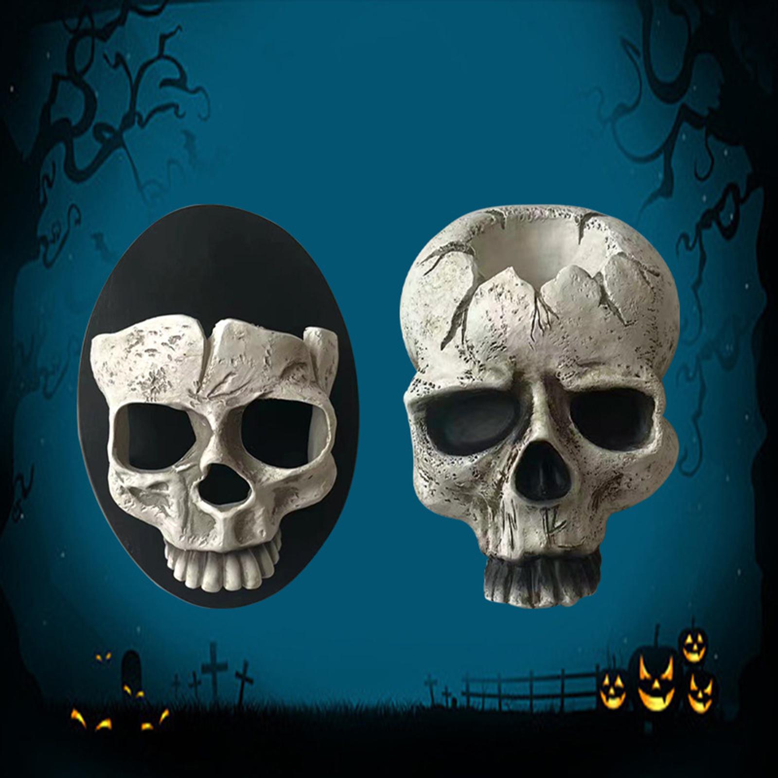 Halloween Skull Head Candle Holder Exquisite for Haunted House Holiday Party Full Face