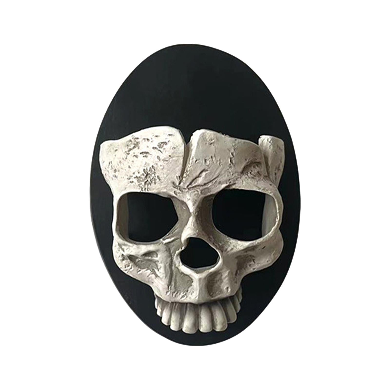 Halloween Skull Head Candle Holder Exquisite for Haunted House Holiday Party Half Face