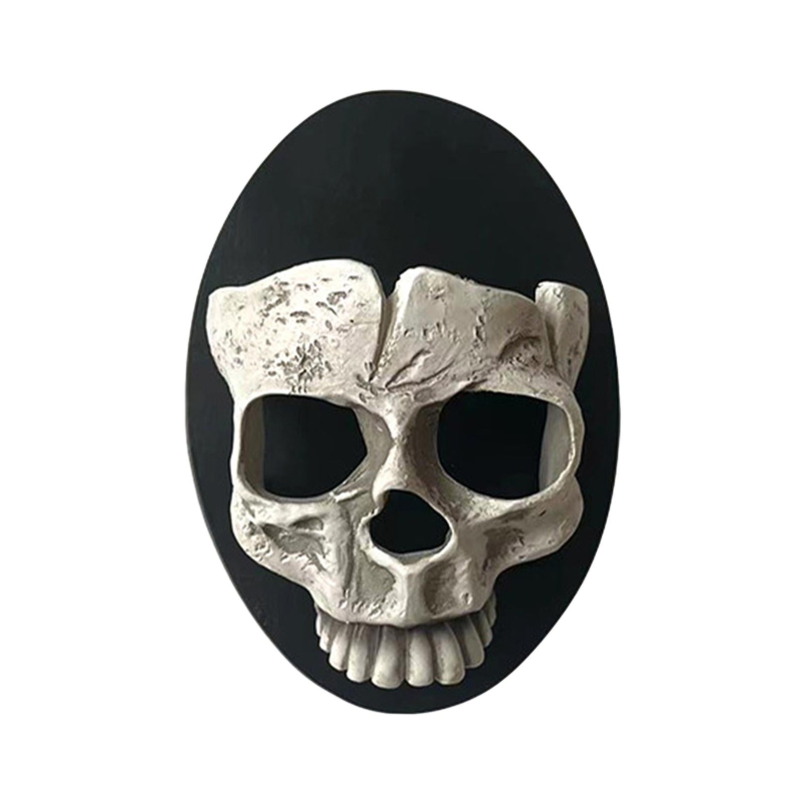 Halloween Skull Head Candle Holder Exquisite for Haunted House Holiday Party Half Face