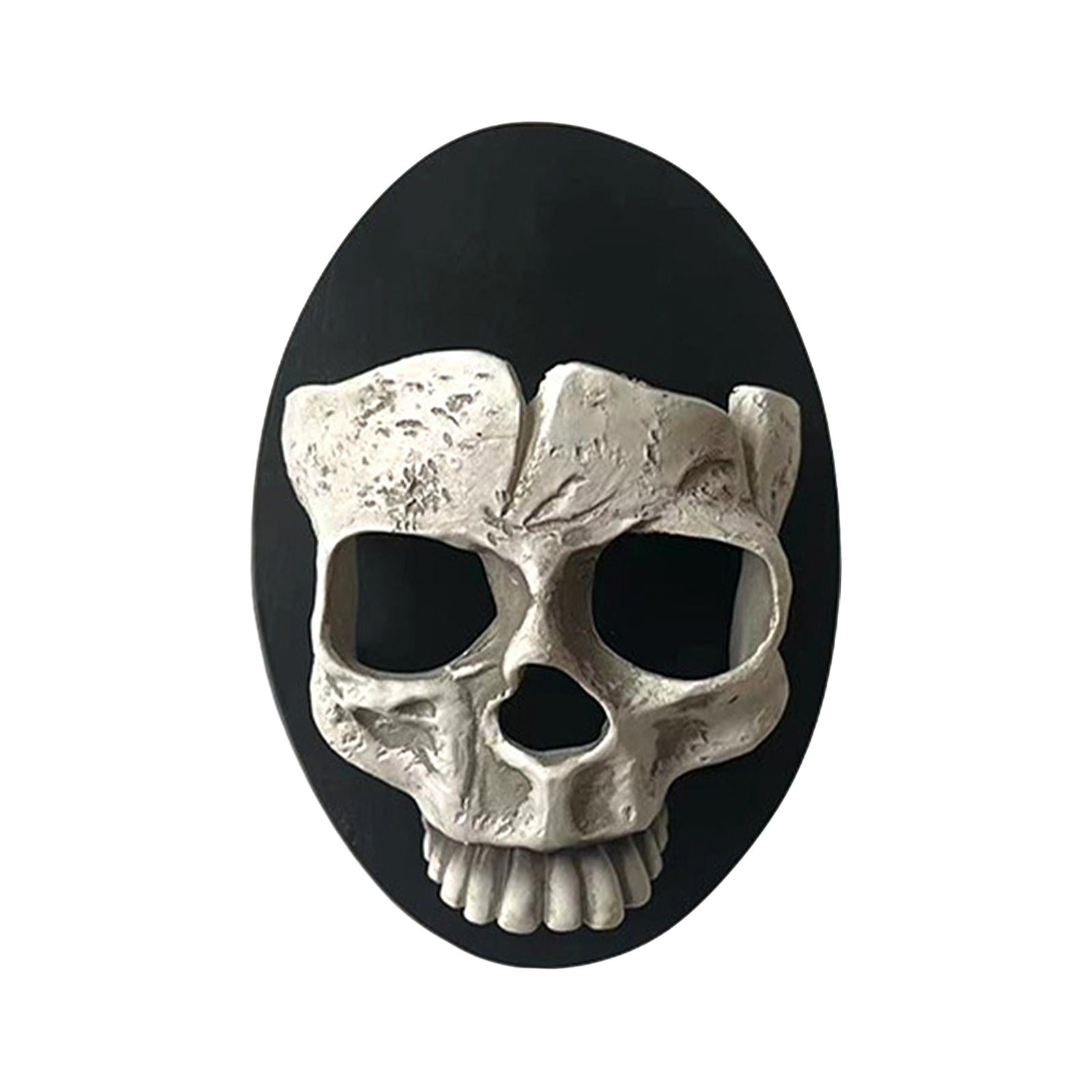 Halloween Skull Head Candle Holder Exquisite for Haunted House Holiday Party Half Face