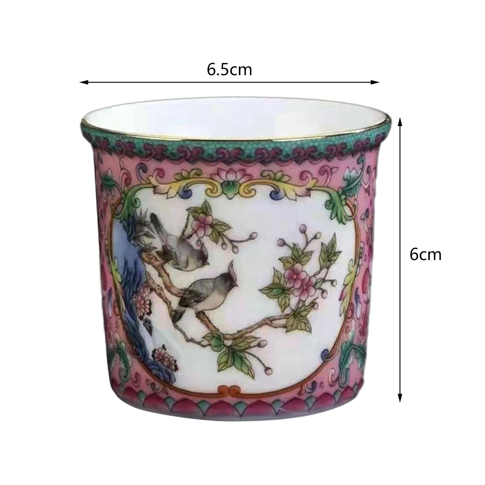 Ceramic Coffee Mug Chinese Durable Vintage Porcelain Tea Cup for Office Home Style B