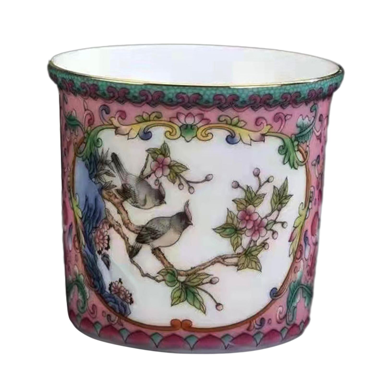 Ceramic Coffee Mug Chinese Durable Vintage Porcelain Tea Cup for Office Home Style B