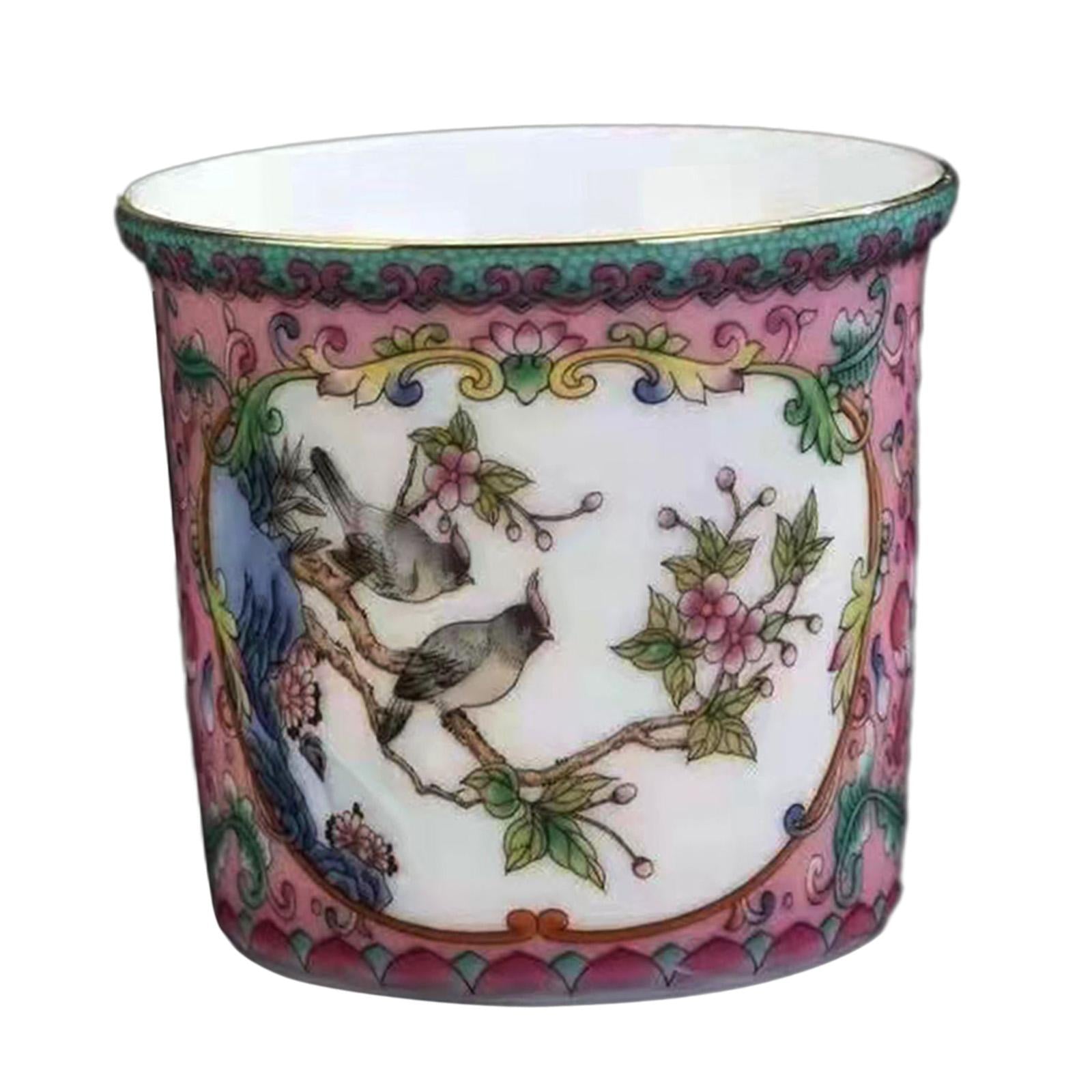 Ceramic Coffee Mug Chinese Durable Vintage Porcelain Tea Cup for Office Home Style B