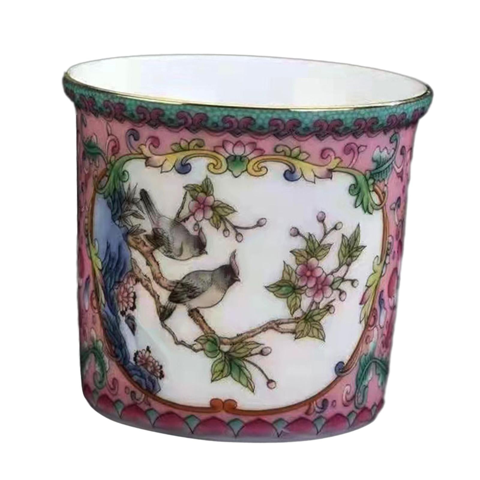 Ceramic Coffee Mug Chinese Durable Vintage Porcelain Tea Cup for Office Home Style B