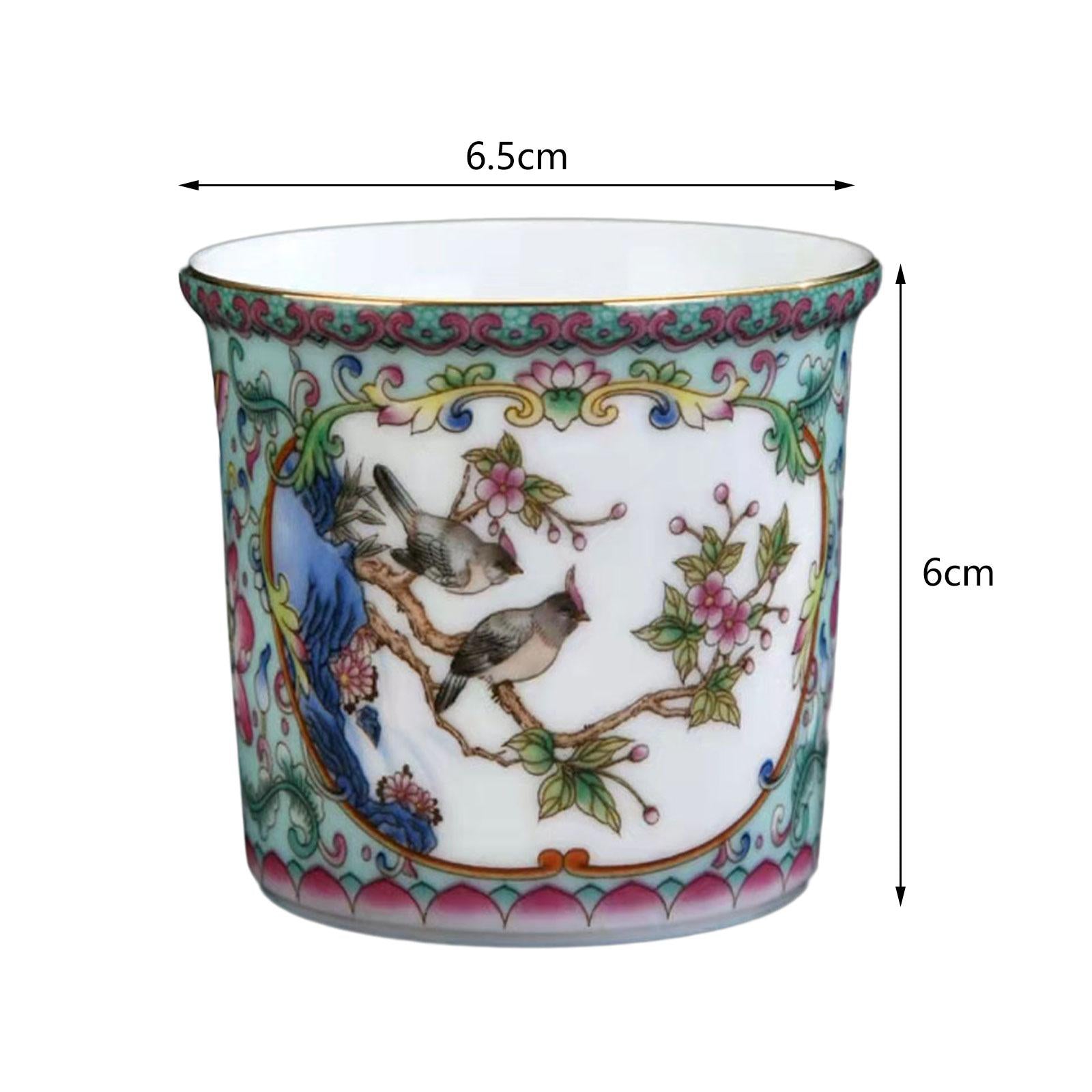 Ceramic Coffee Mug Chinese Durable Vintage Porcelain Tea Cup for Office Home Style C