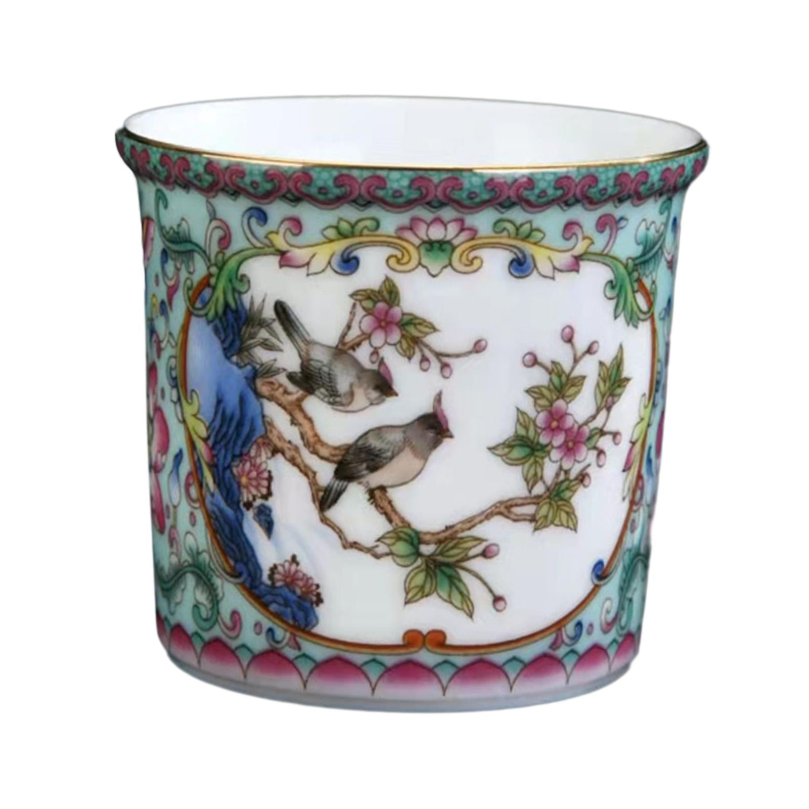 Ceramic Coffee Mug Chinese Durable Vintage Porcelain Tea Cup for Office Home Style C