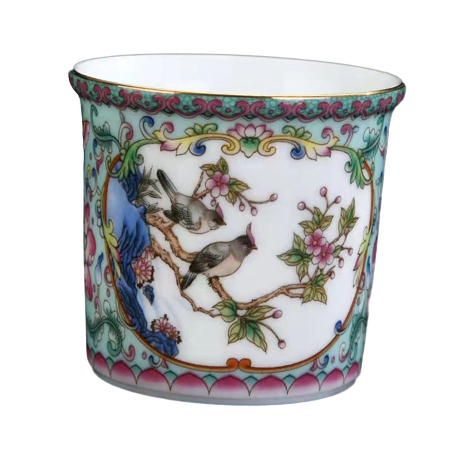 Ceramic Coffee Mug Chinese Durable Vintage Porcelain Tea Cup for Office Home Style C
