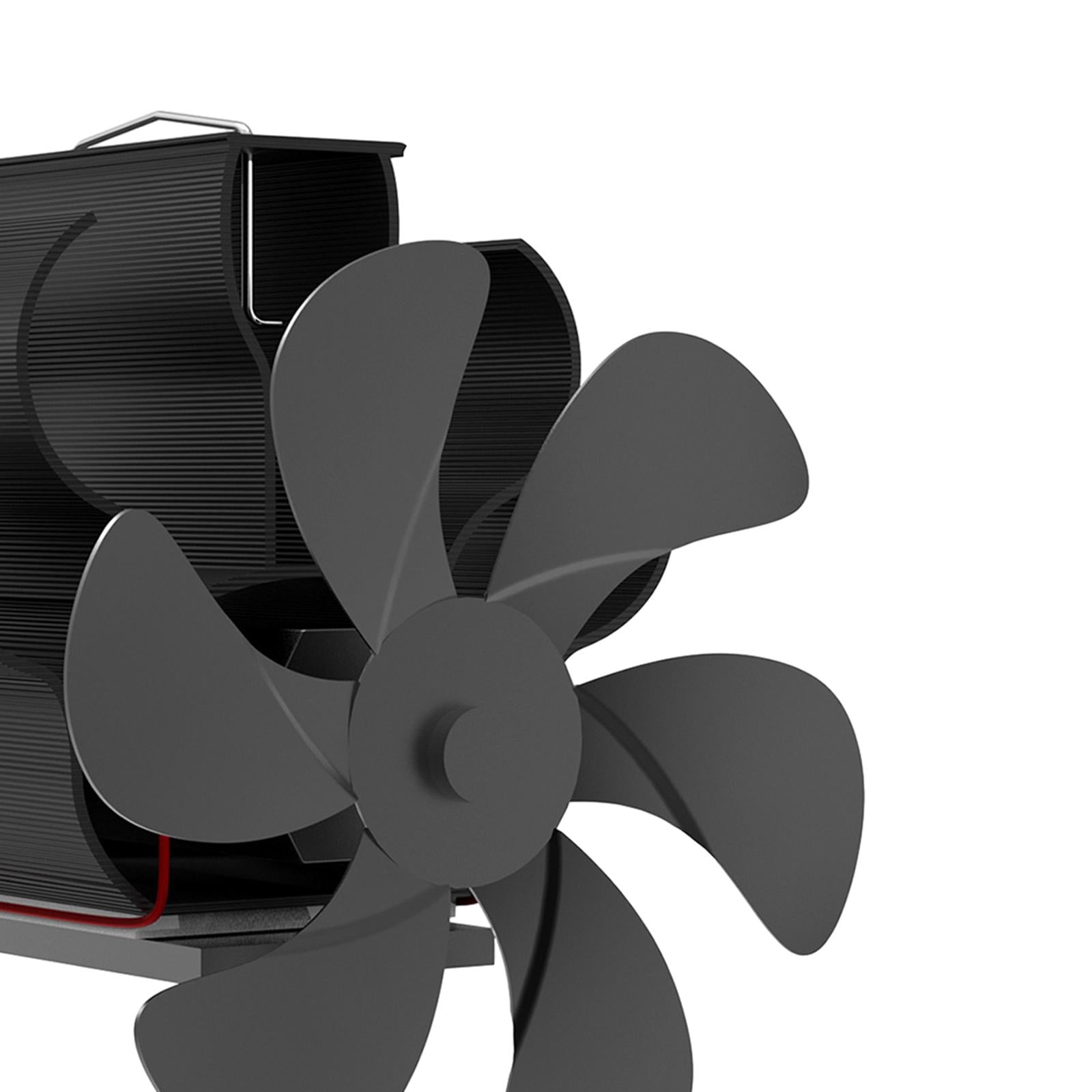 Flue Pipe Heat Powered Fireplace Fan 6 Blade Efficient Multipurpose Aluminum