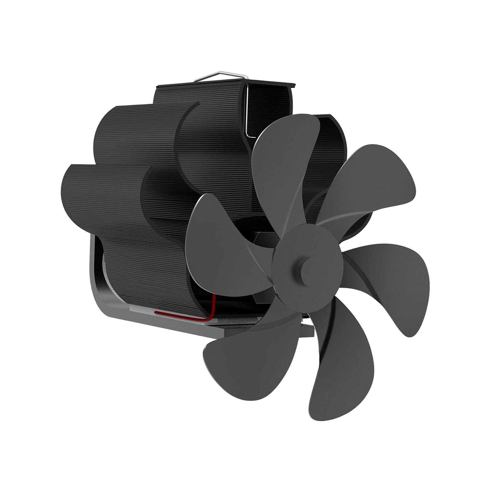Flue Pipe Heat Powered Fireplace Fan 6 Blade Efficient Multipurpose Aluminum