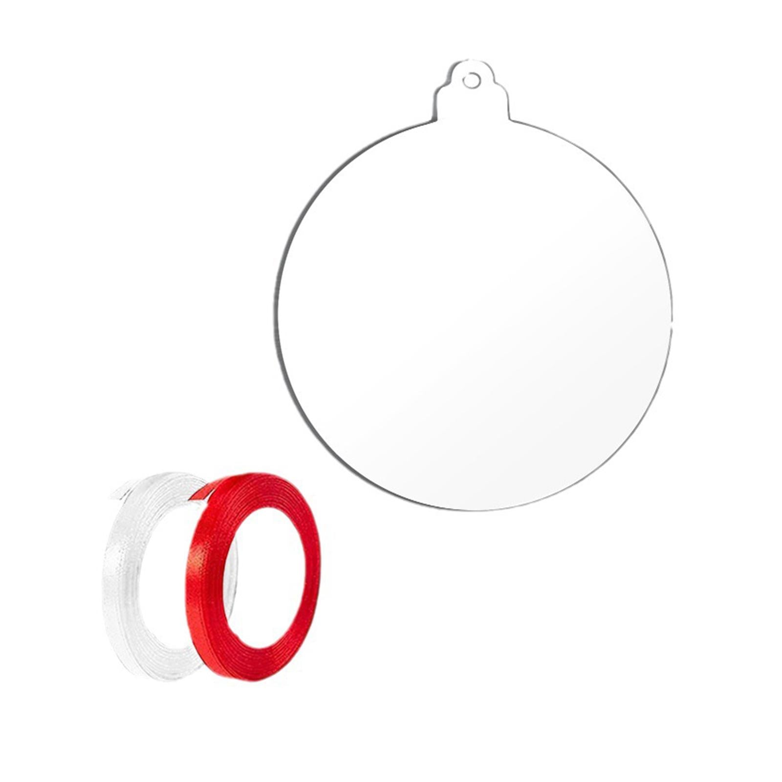 20 Pieces Acrylic Ornaments Circles with 2 Ribbons for DIY Keychain Engraving