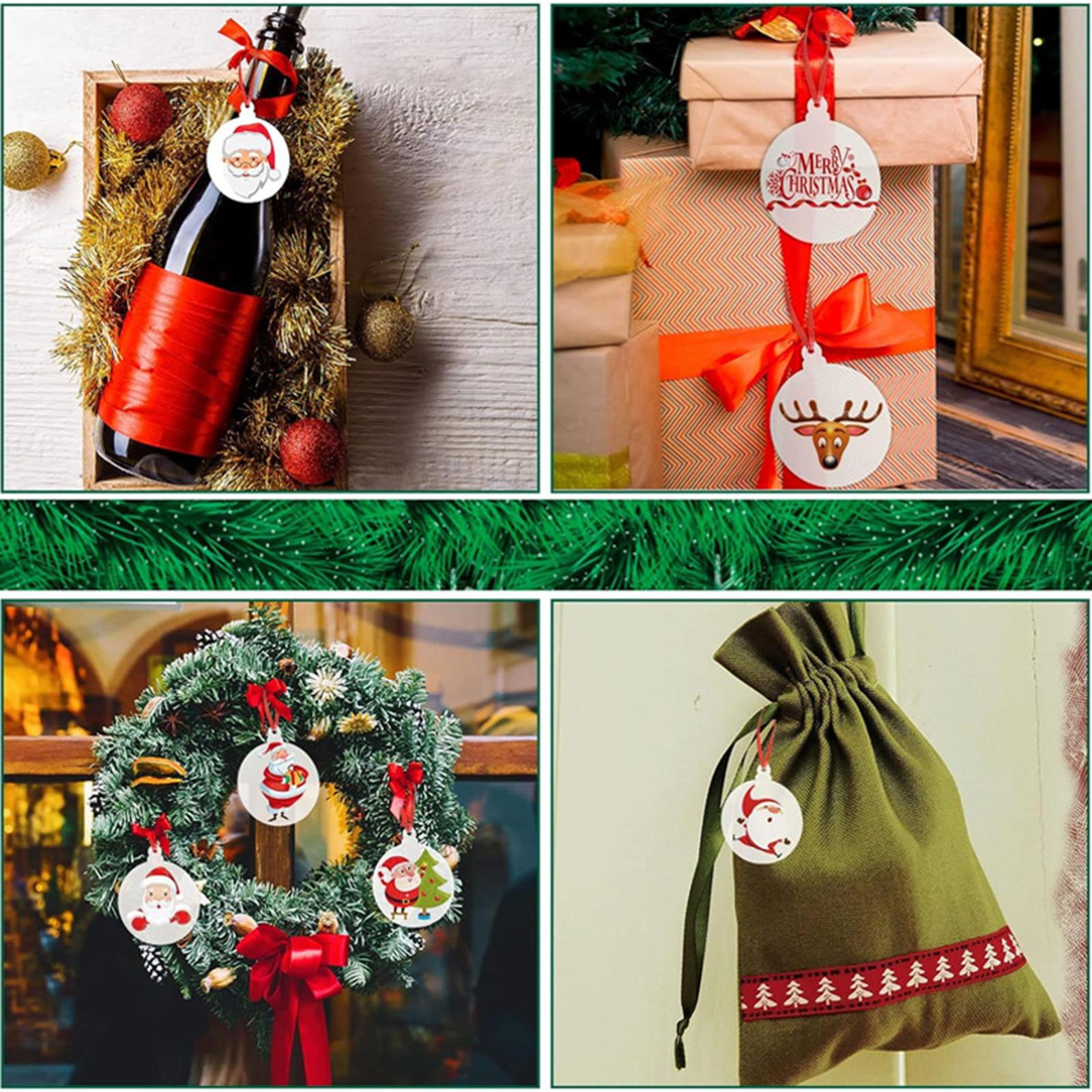 20 Pieces Acrylic Ornaments Circles with 2 Ribbons for DIY Keychain Engraving