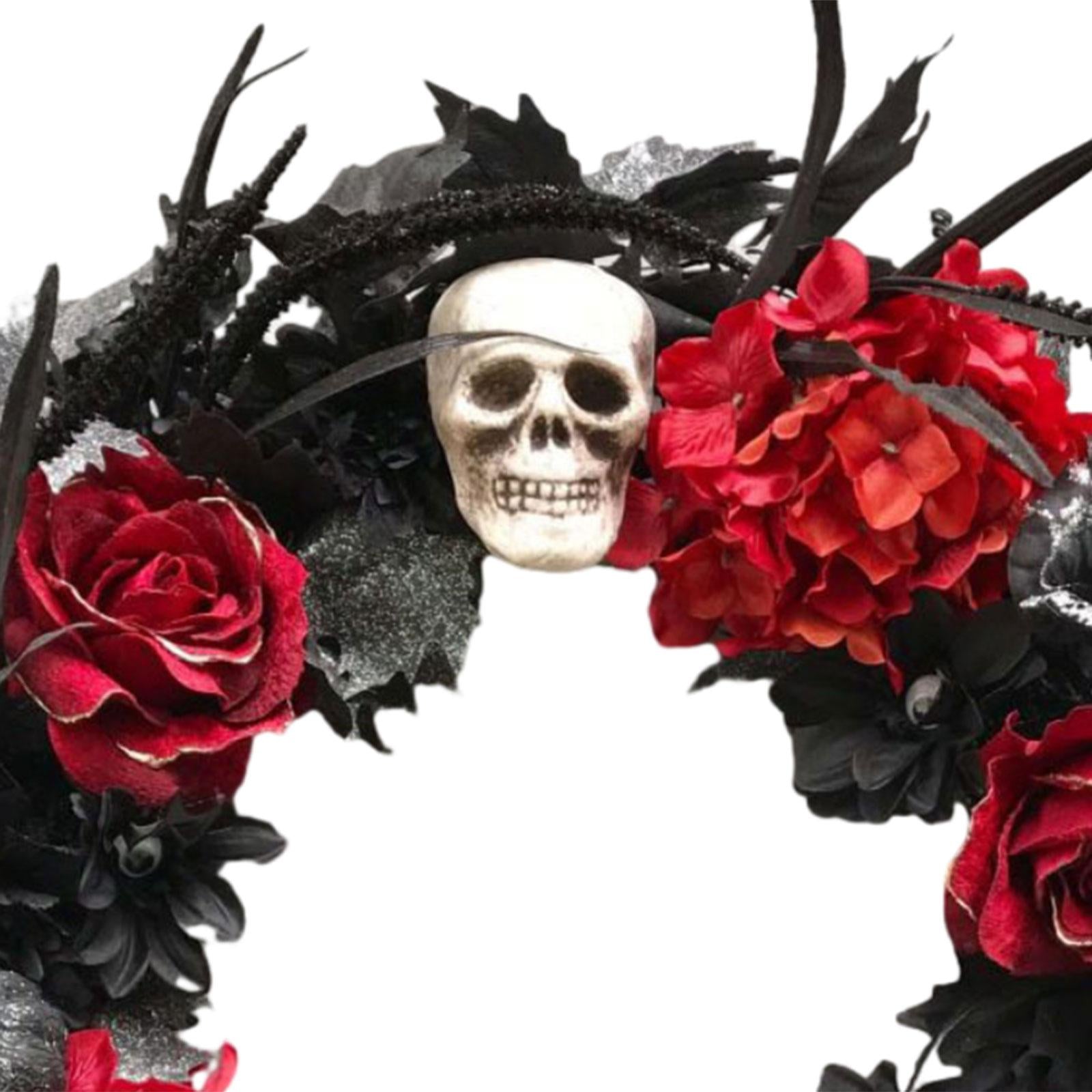 Halloween Wreaths Ornament Halloween Flowers Wreath for Front Door Home Yard