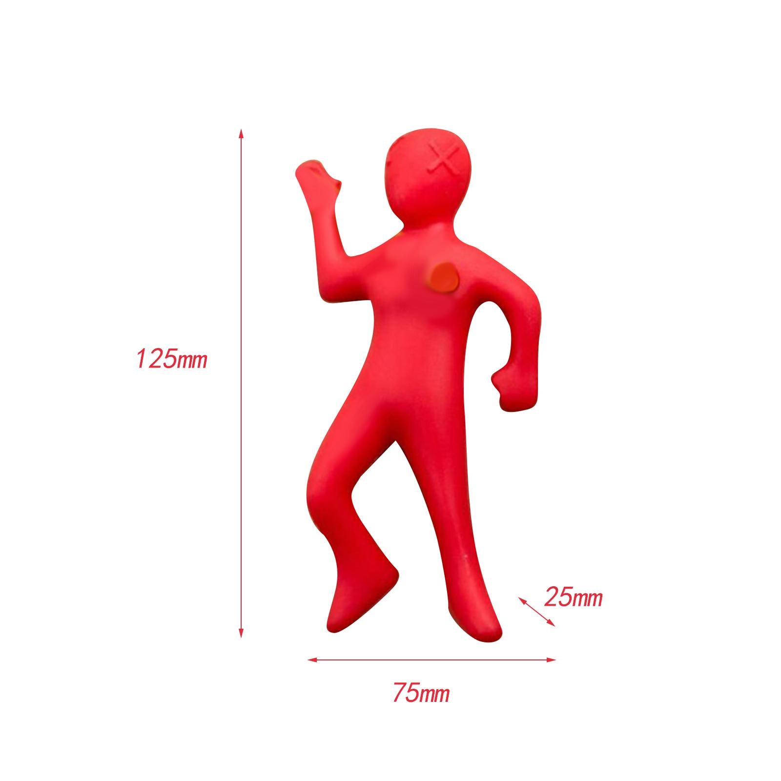 Pencil Holder Desk Decoration Red Human Figurine Shape Portable Pen Cotainer