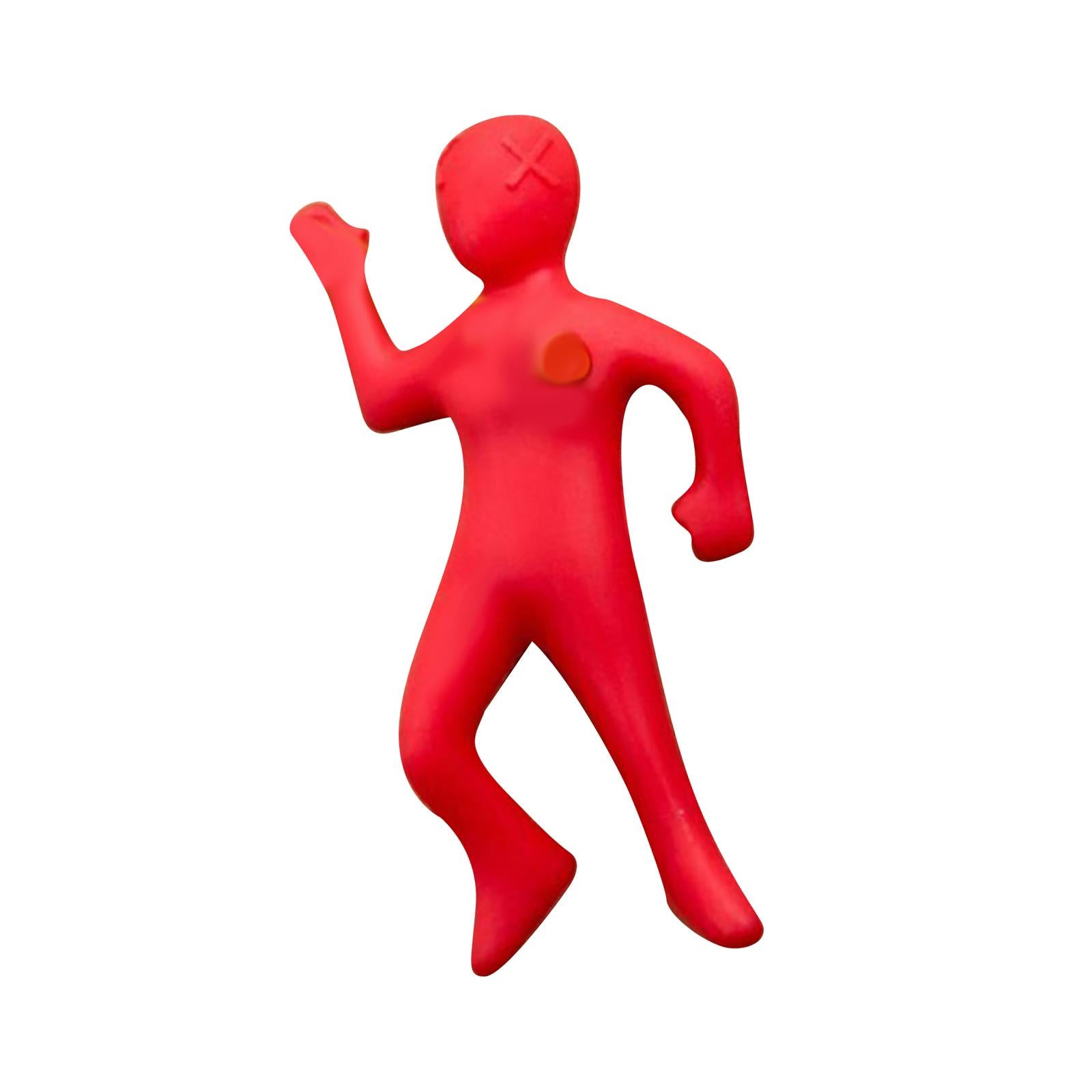 Pencil Holder Desk Decoration Red Human Figurine Shape Portable Pen Cotainer