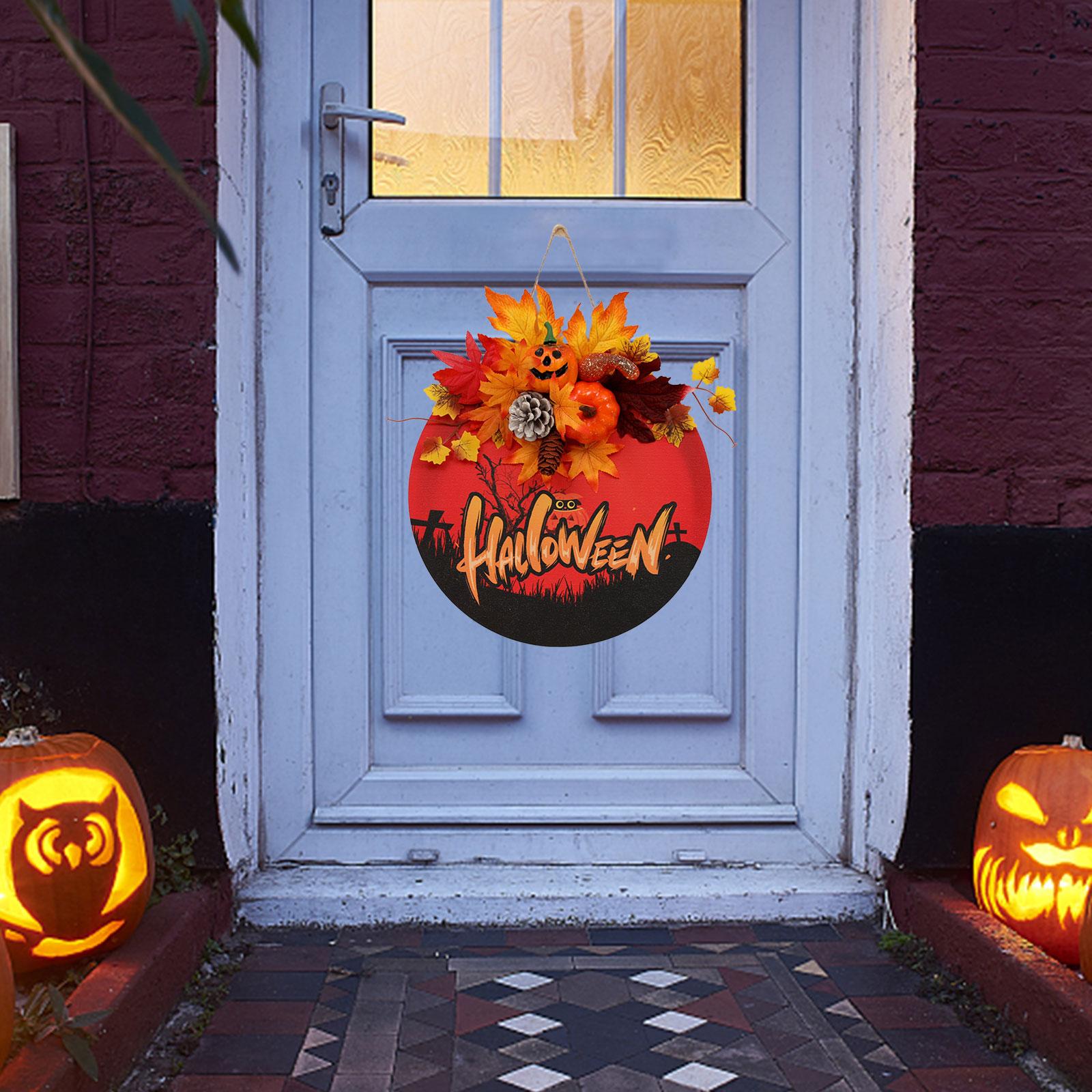 Halloween Door Sign Halloween Skull Decor for Thanksgiving Housewarming Gift