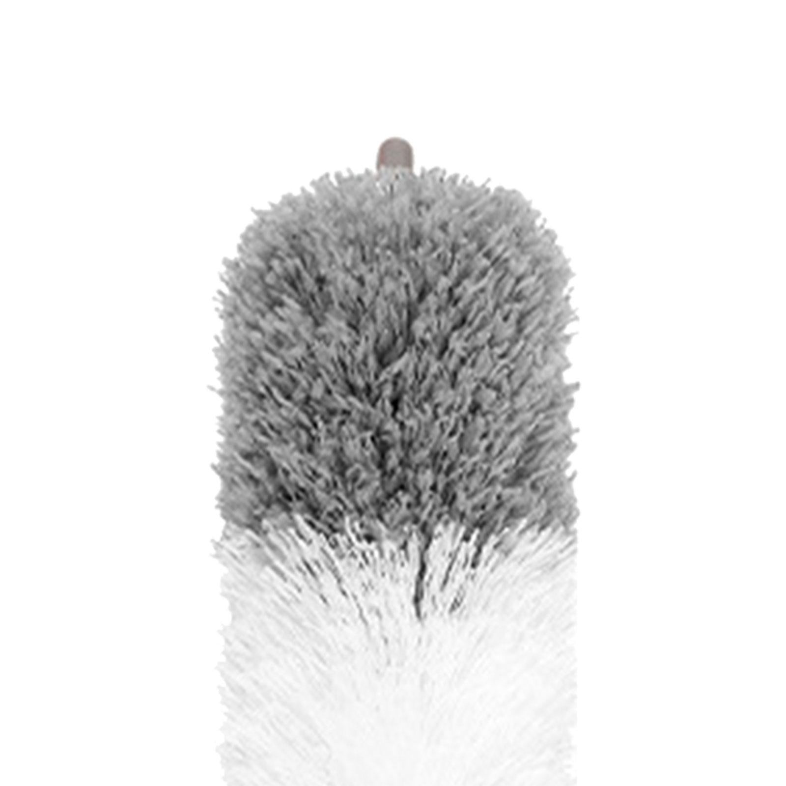 Microfiber Feather Duster Dust Brush Cleaner for Furniture Cars High Ceiling Gray White 1.4m