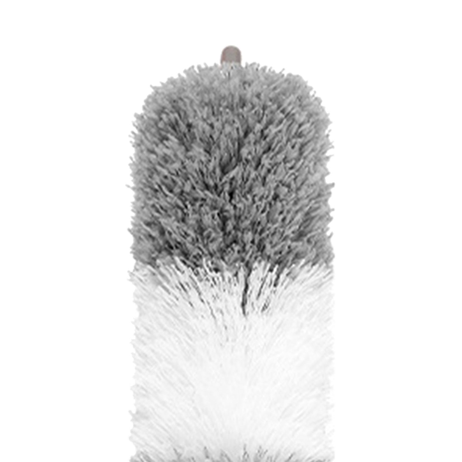 Microfiber Feather Duster Dust Brush Cleaner for Furniture Cars High Ceiling Gray White 2.8m