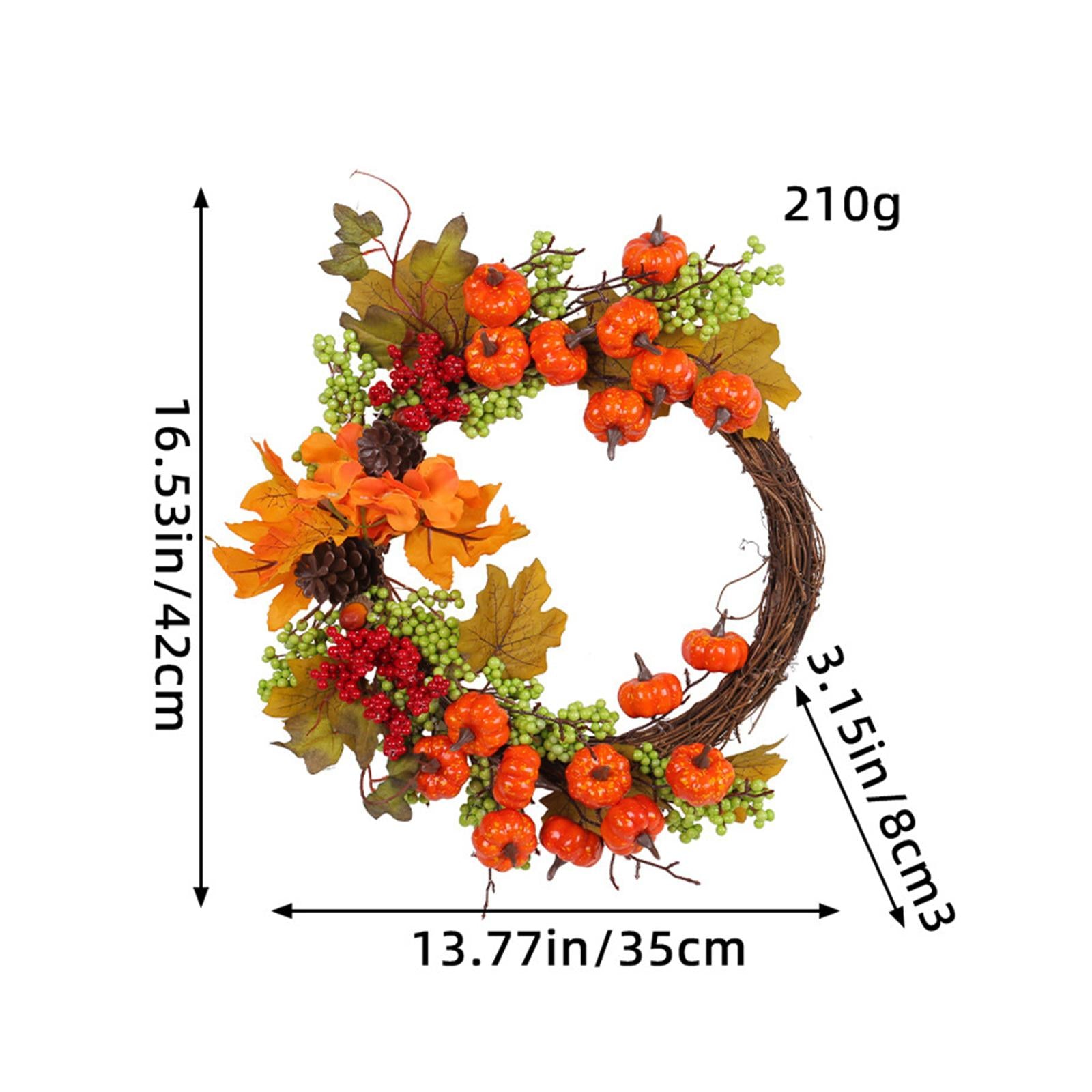 Fall Wreath for Front Door Garland Autumn Wreath for Party Home Thanksgiving