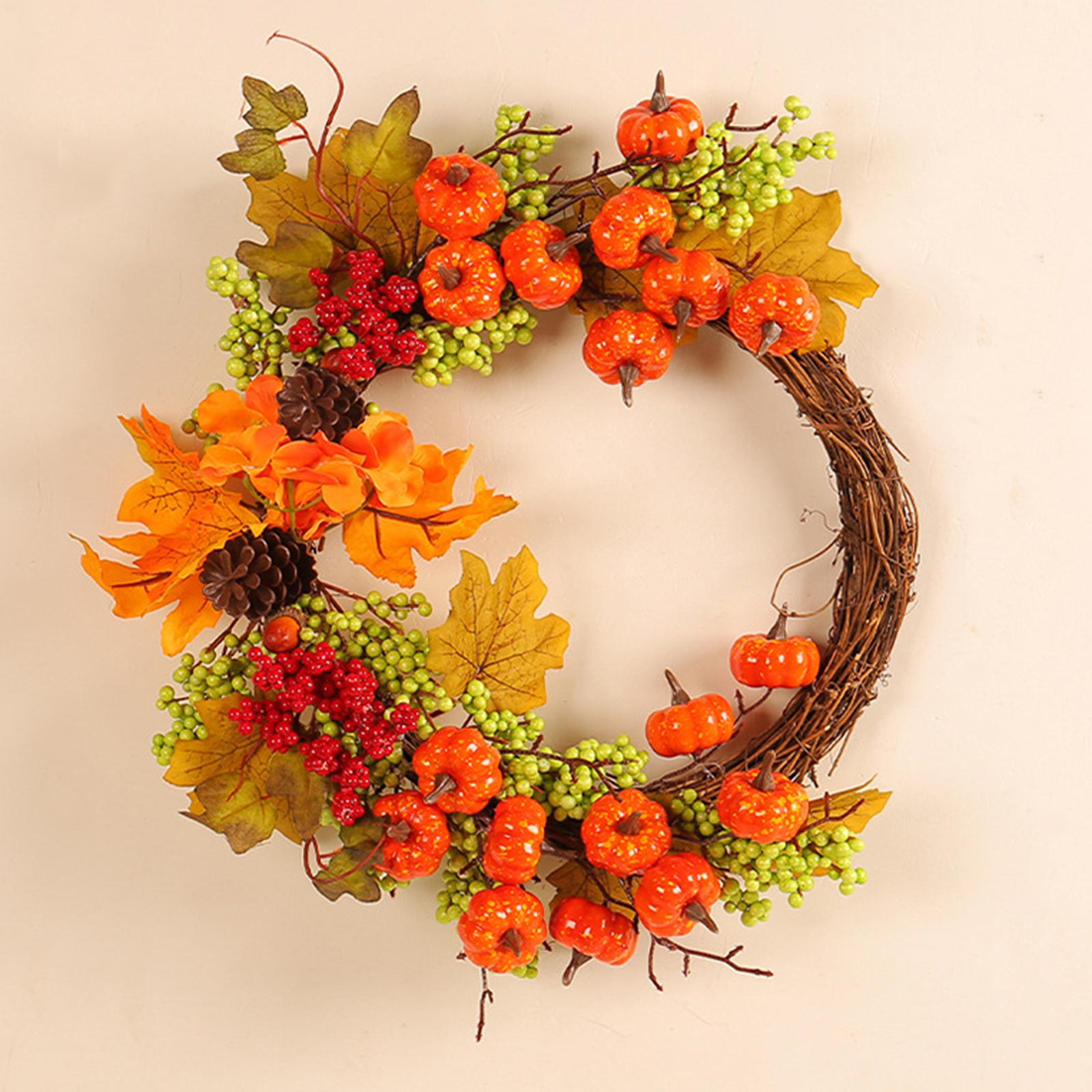 Fall Wreath for Front Door Garland Autumn Wreath for Party Home Thanksgiving