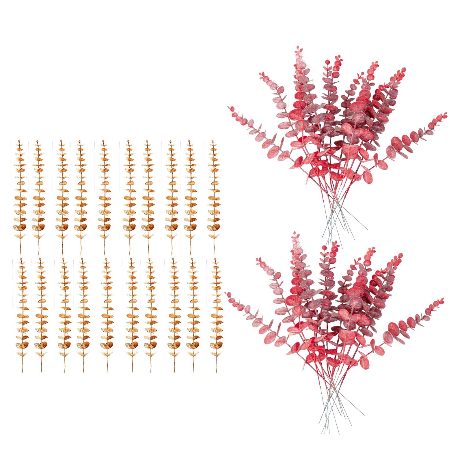 20Pcs Artificial Eucalyptus Leaves Table Centerpiece for Wedding Home Office Gold