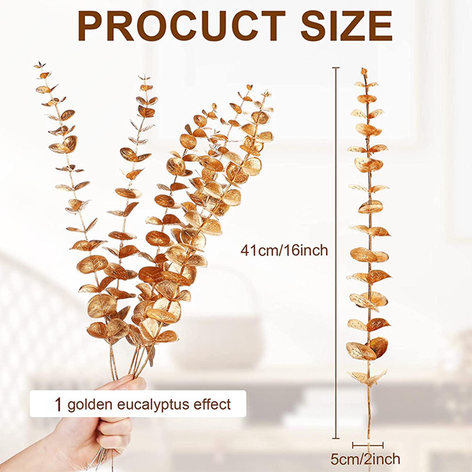 20Pcs Artificial Eucalyptus Leaves Table Centerpiece for Wedding Home Office Gold
