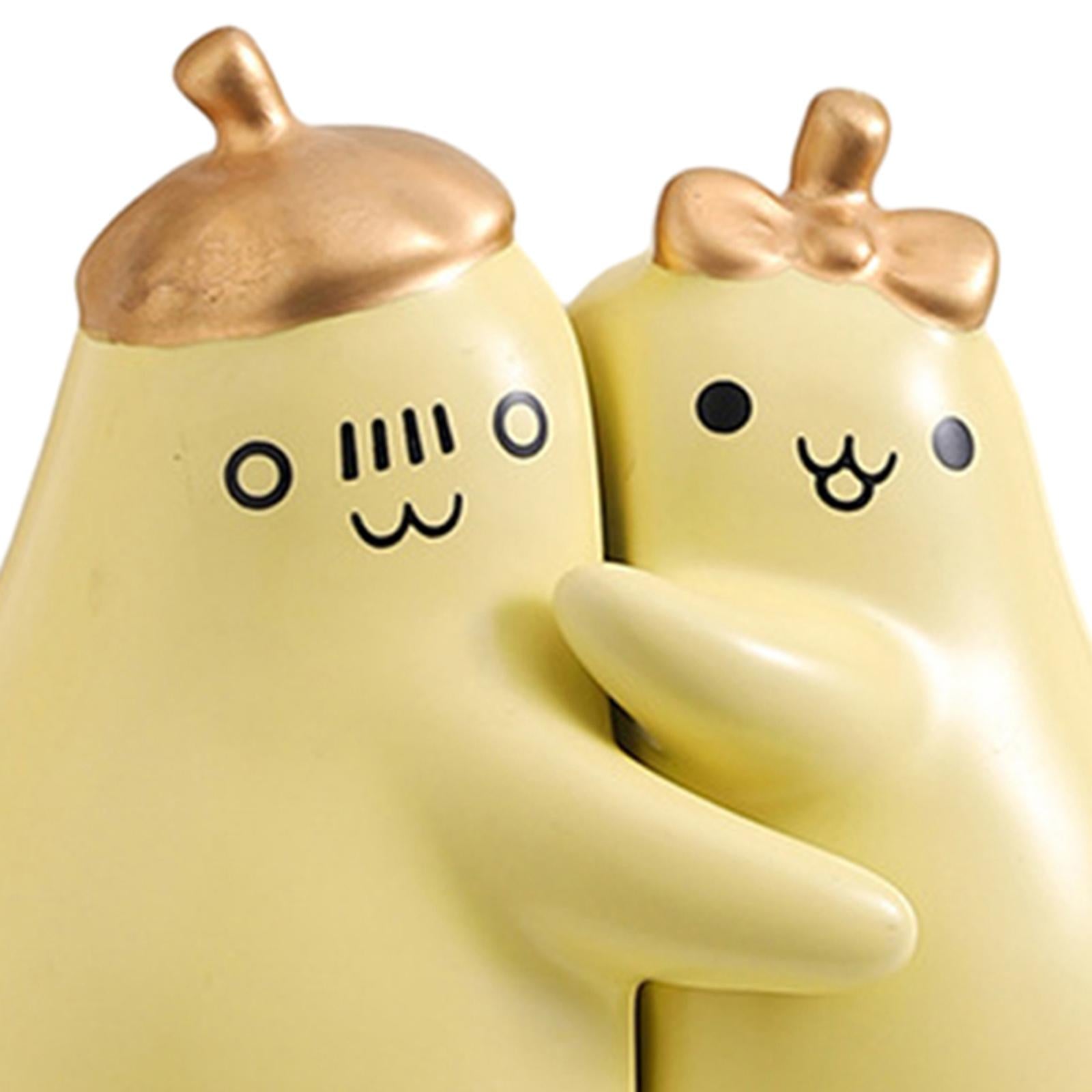 Ceramic Hugging Pear Bookend Bookshelf Ornament Modern Decorative Bookends Yellow
