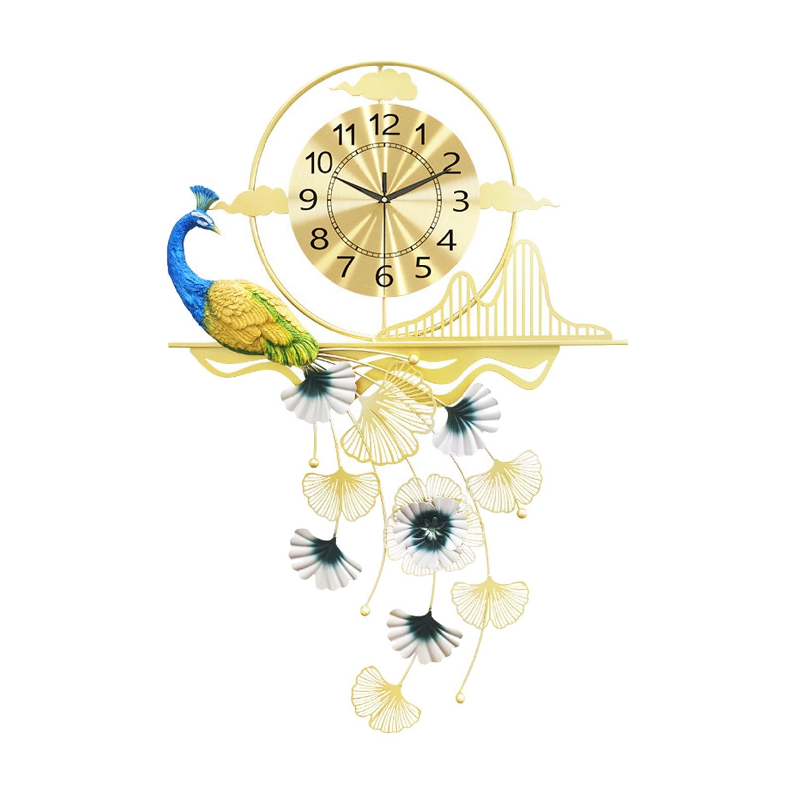 Peacock Wall Clock Indoor Wall Clock for Children's Bedroom Living Room Home
