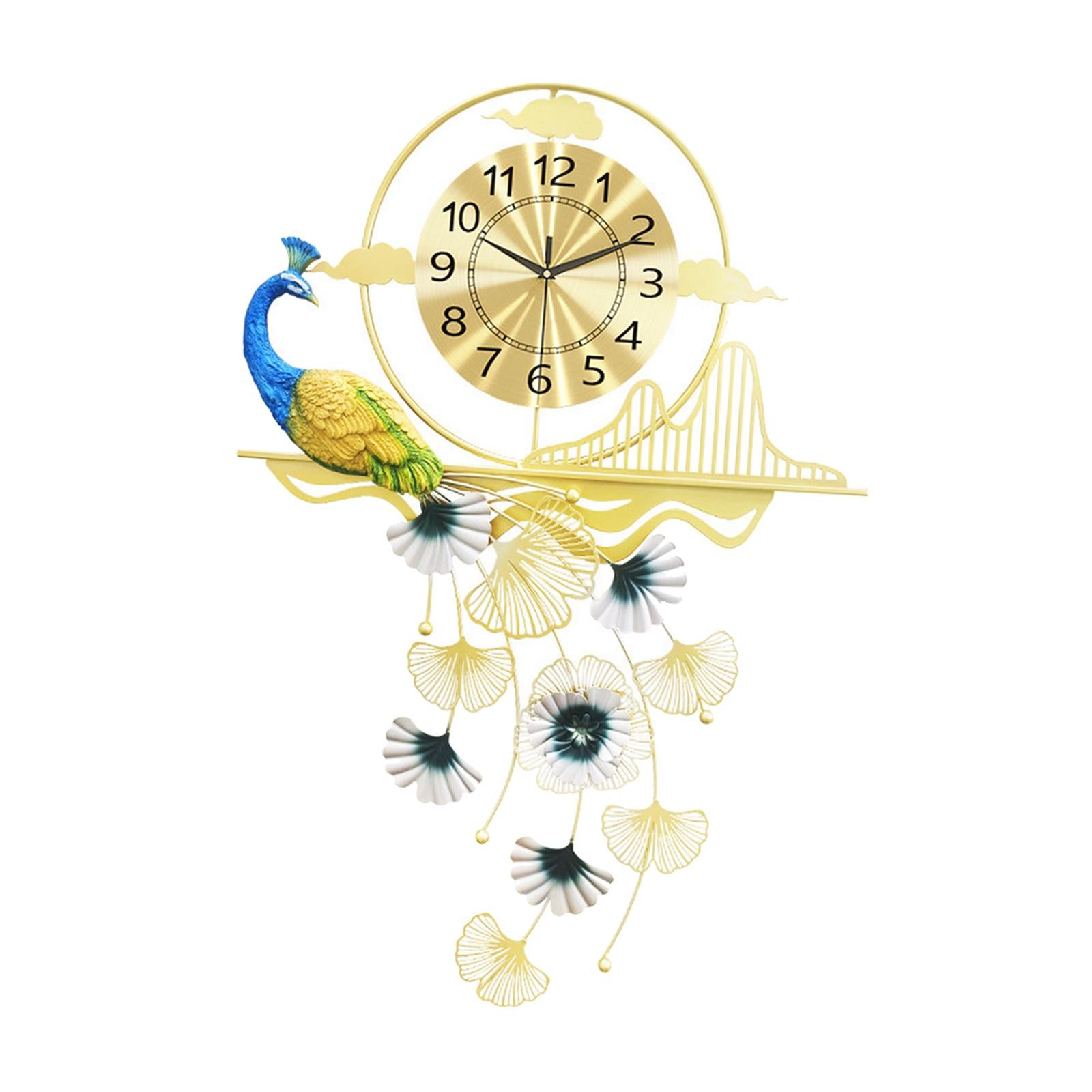 Peacock Wall Clock Indoor Wall Clock for Children's Bedroom Living Room Home
