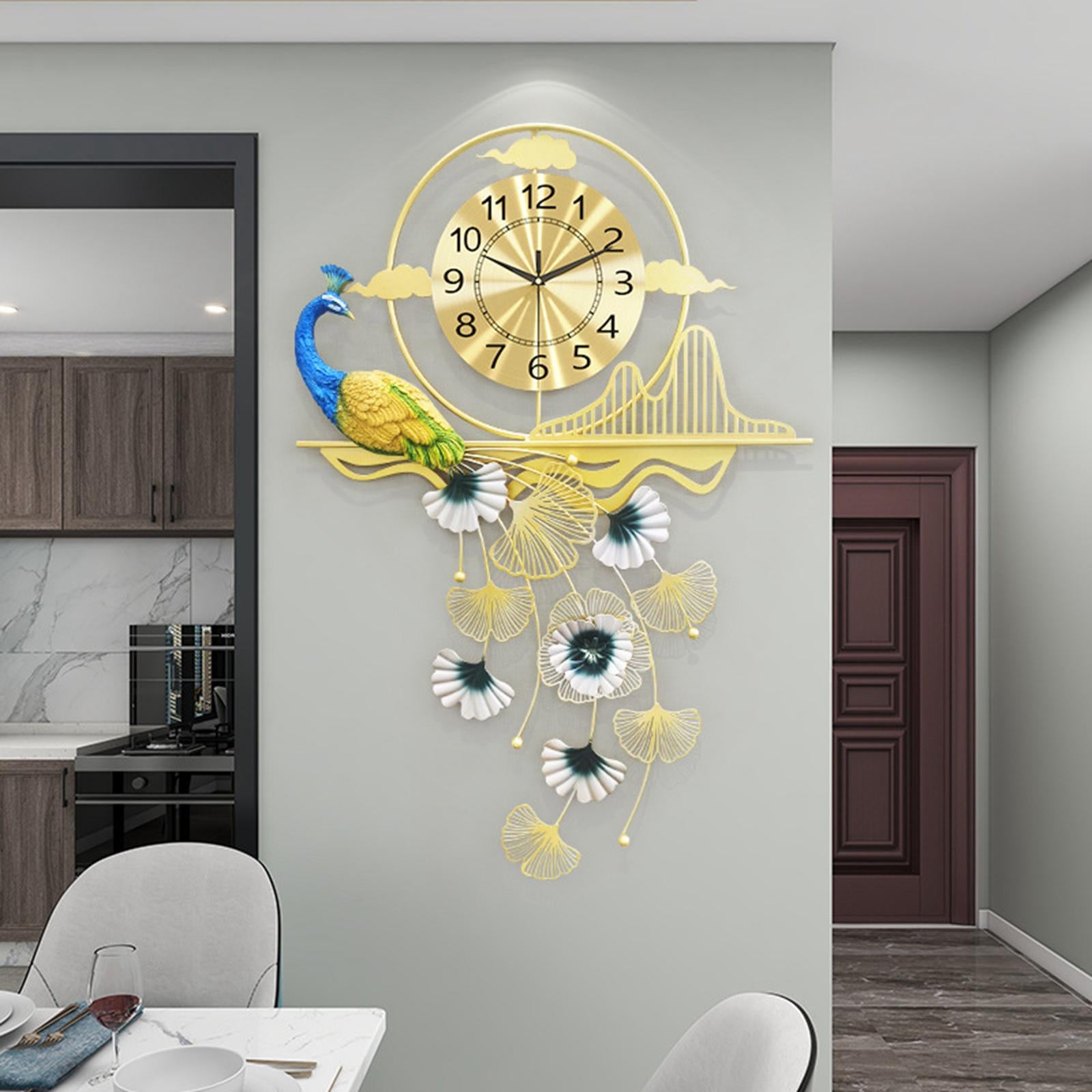 Peacock Wall Clock Indoor Wall Clock for Children's Bedroom Living Room Home