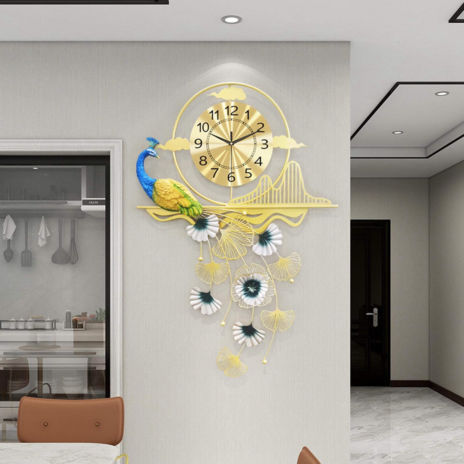 Peacock Wall Clock Indoor Wall Clock for Children's Bedroom Living Room Home
