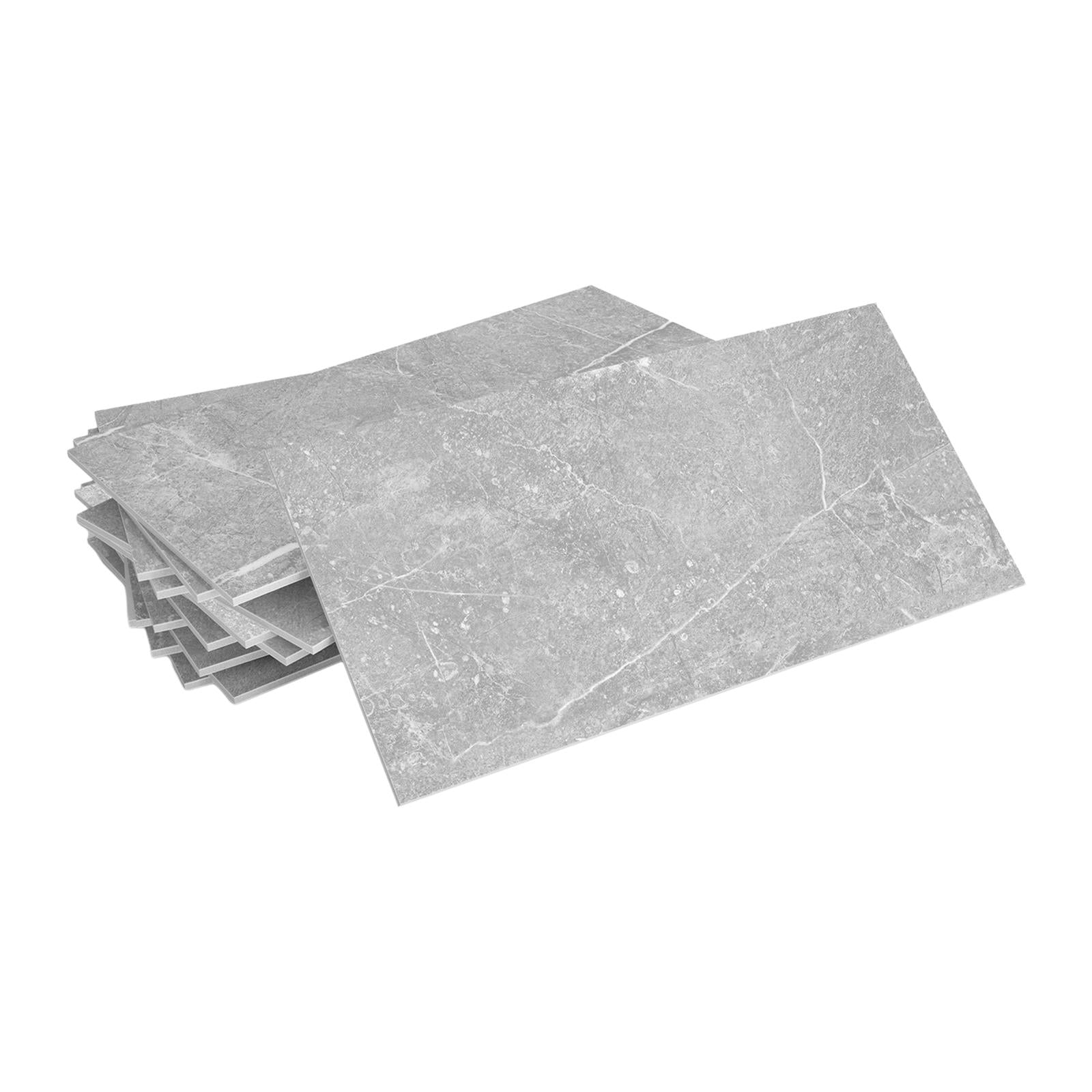 16Pcs Foam Wallpaper Peel and Sticker Wall Panels for Bathroom Kitchen Bedroom Gray