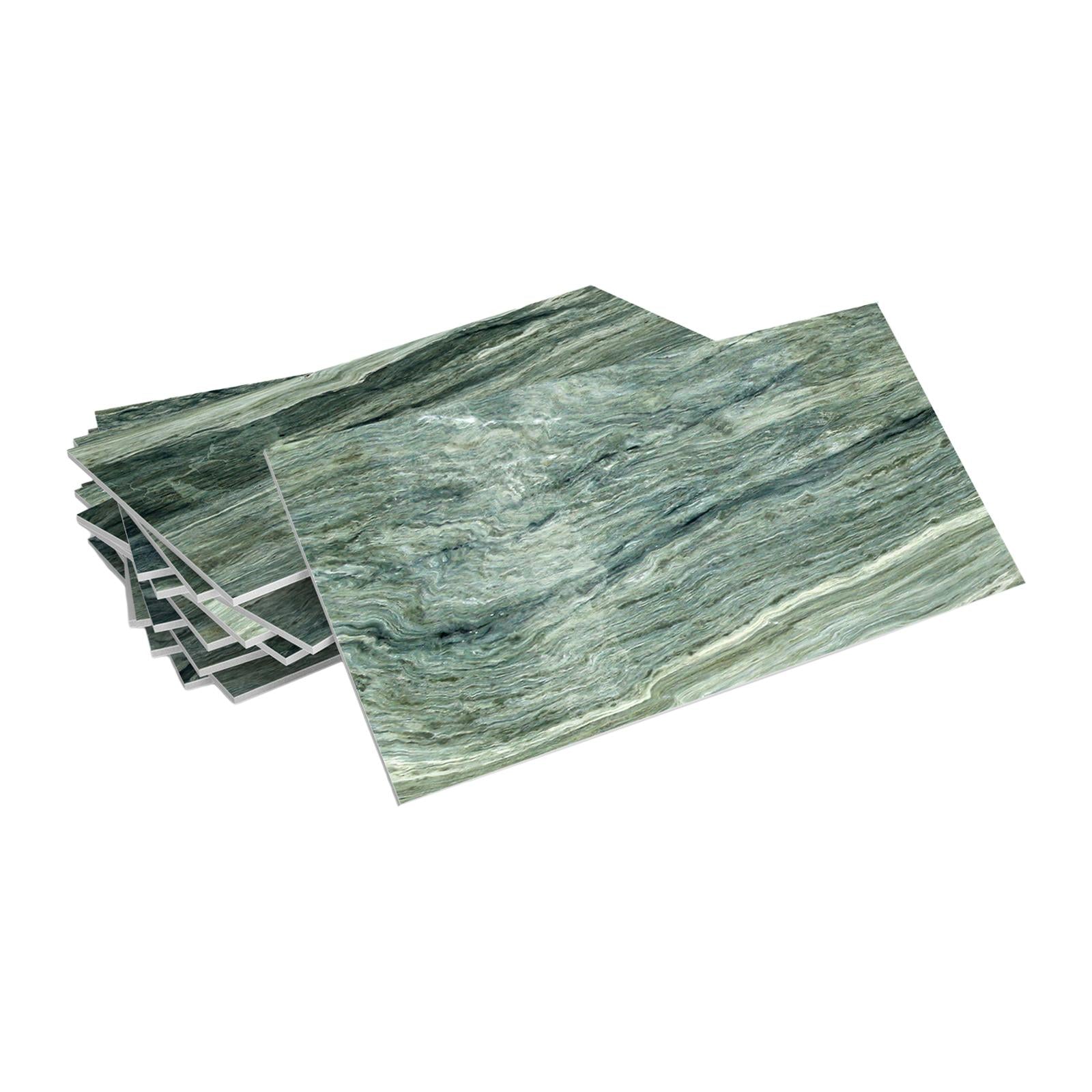 16Pcs Foam Wallpaper Peel and Sticker Wall Panels for Bathroom Kitchen Bedroom Green