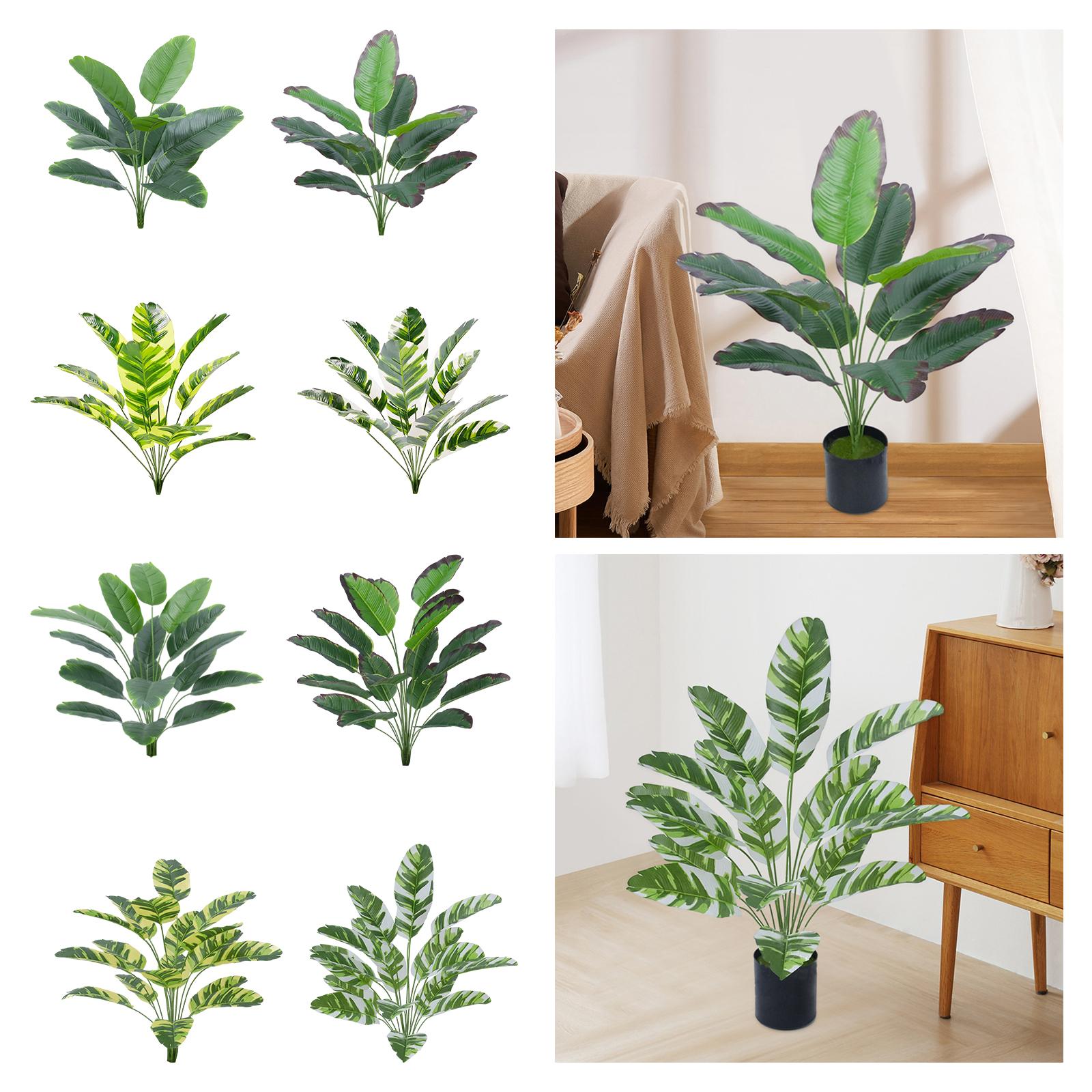 Large Fake Plants Outside Simulated Banana Leaf for Bathroom Beach Fireplace 12 heads Style A