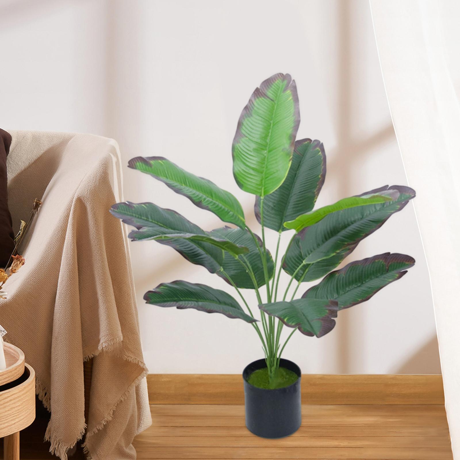 Large Fake Plants Outside Simulated Banana Leaf for Bathroom Beach Fireplace 12 heads Style B