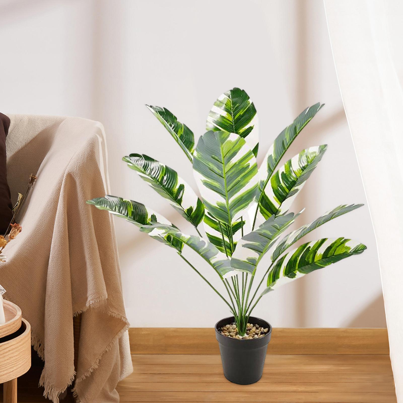Large Fake Plants Outside Simulated Banana Leaf for Bathroom Beach Fireplace 12 heads Style D