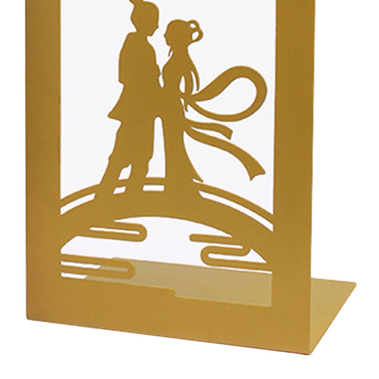 Bookshelf Book Support Organizer Metal Bookends for Magazines Office Shelves Bridge and Couple