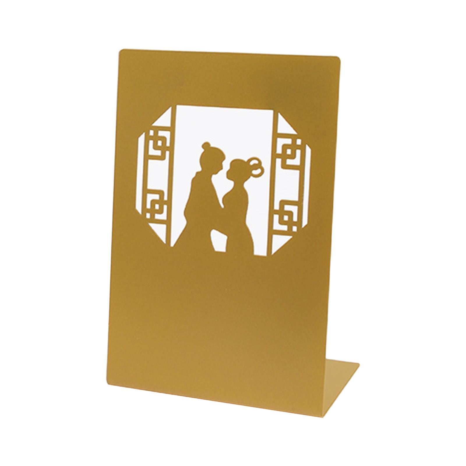 Bookshelf Book Support Organizer Metal Bookends for Magazines Office Shelves Window and Couple