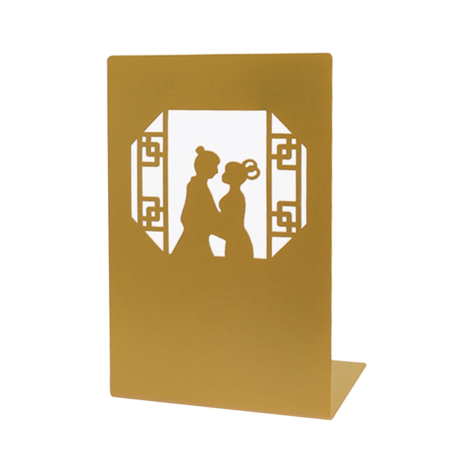Bookshelf Book Support Organizer Metal Bookends for Magazines Office Shelves Window and Couple