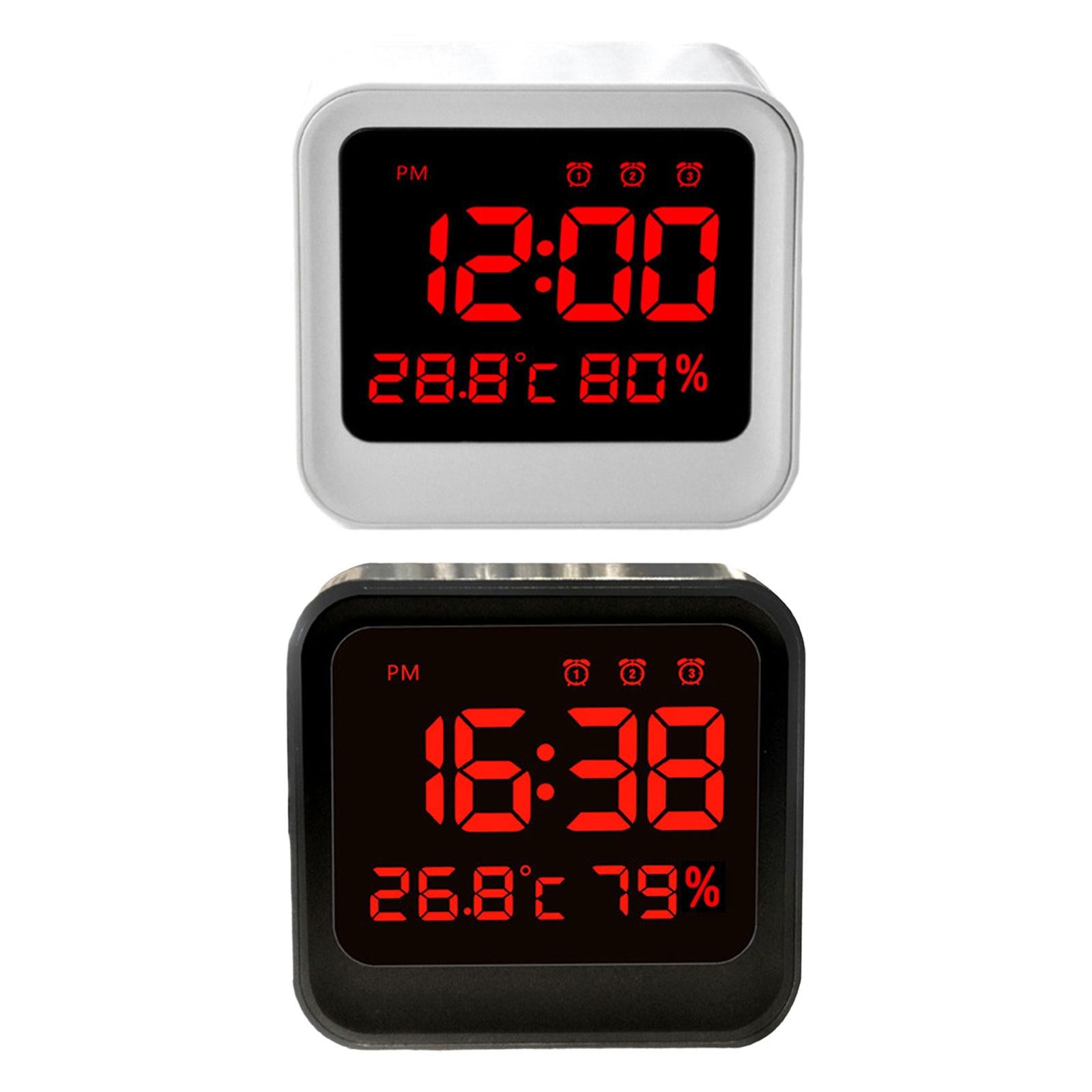 Digital Alarm Clock Simple LED Bedroom Alarm Clocks for Bedroom Home Kitchen White