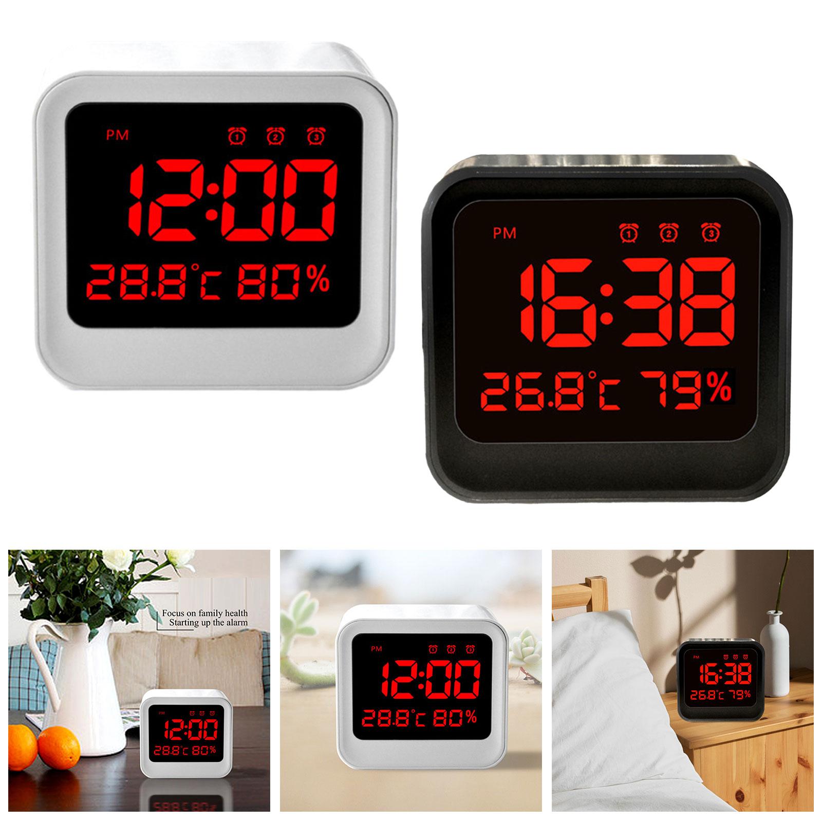 Digital Alarm Clock Simple LED Bedroom Alarm Clocks for Bedroom Home Kitchen White