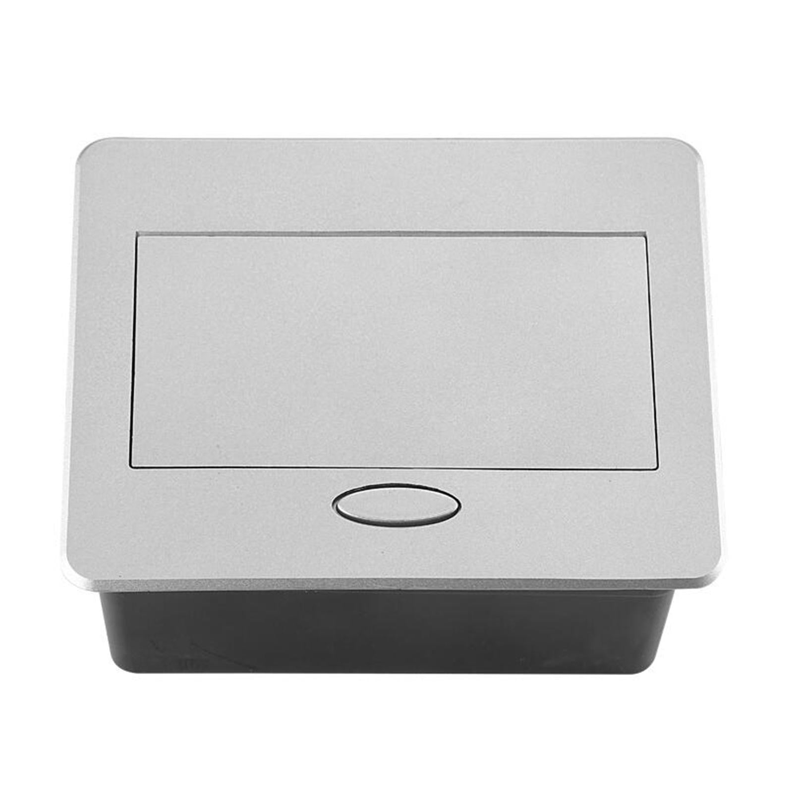 Recessed Electrical Adapters Desktop Plug Base for Side Table Office Durable Silver
