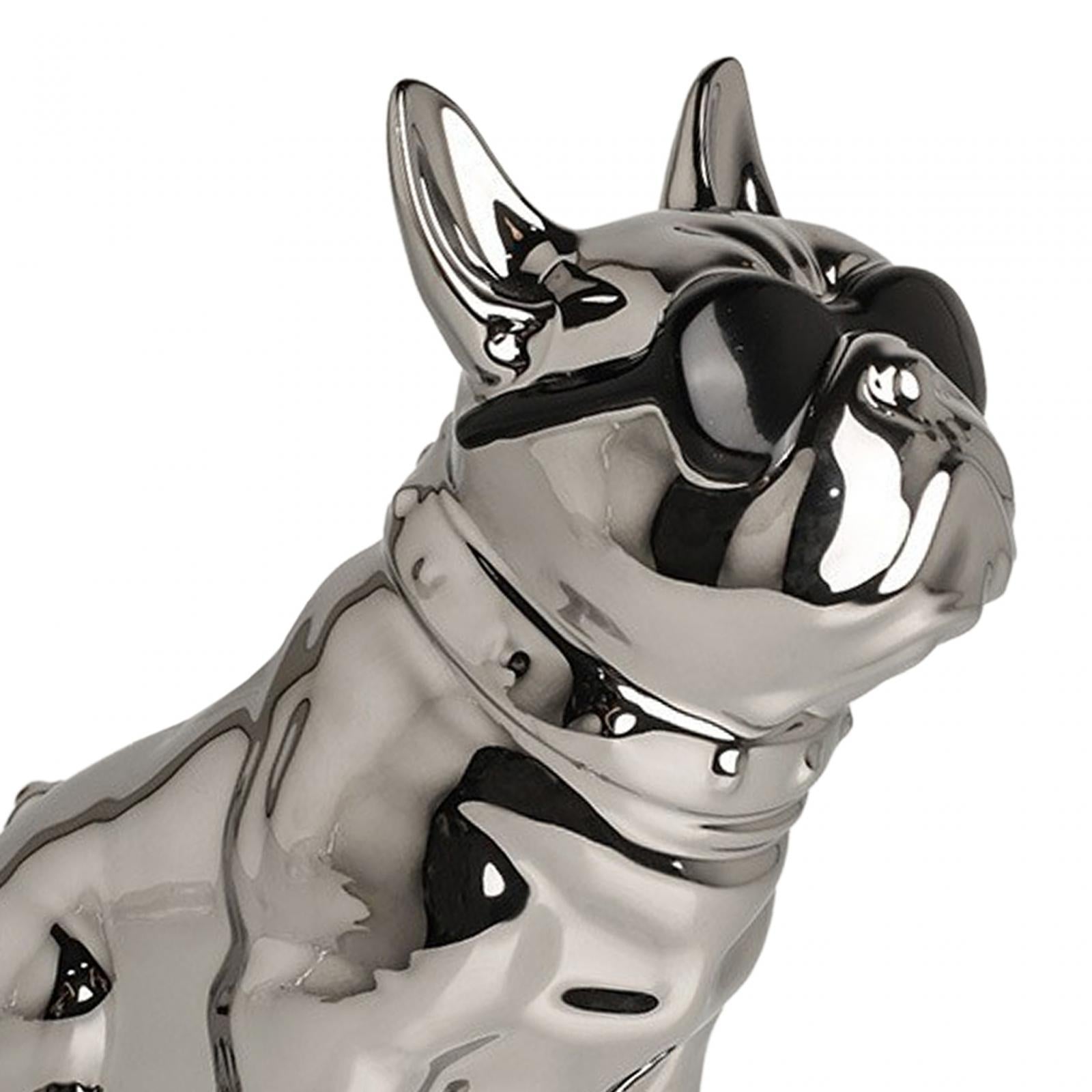 Dog Statue Tissue Box Crafts Dog Sculpture for Cabinet Apartment Dresser Silver