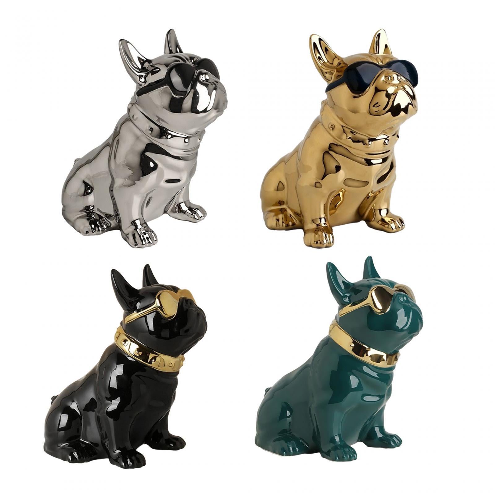 Dog Statue Tissue Box Crafts Dog Sculpture for Cabinet Apartment Dresser Silver